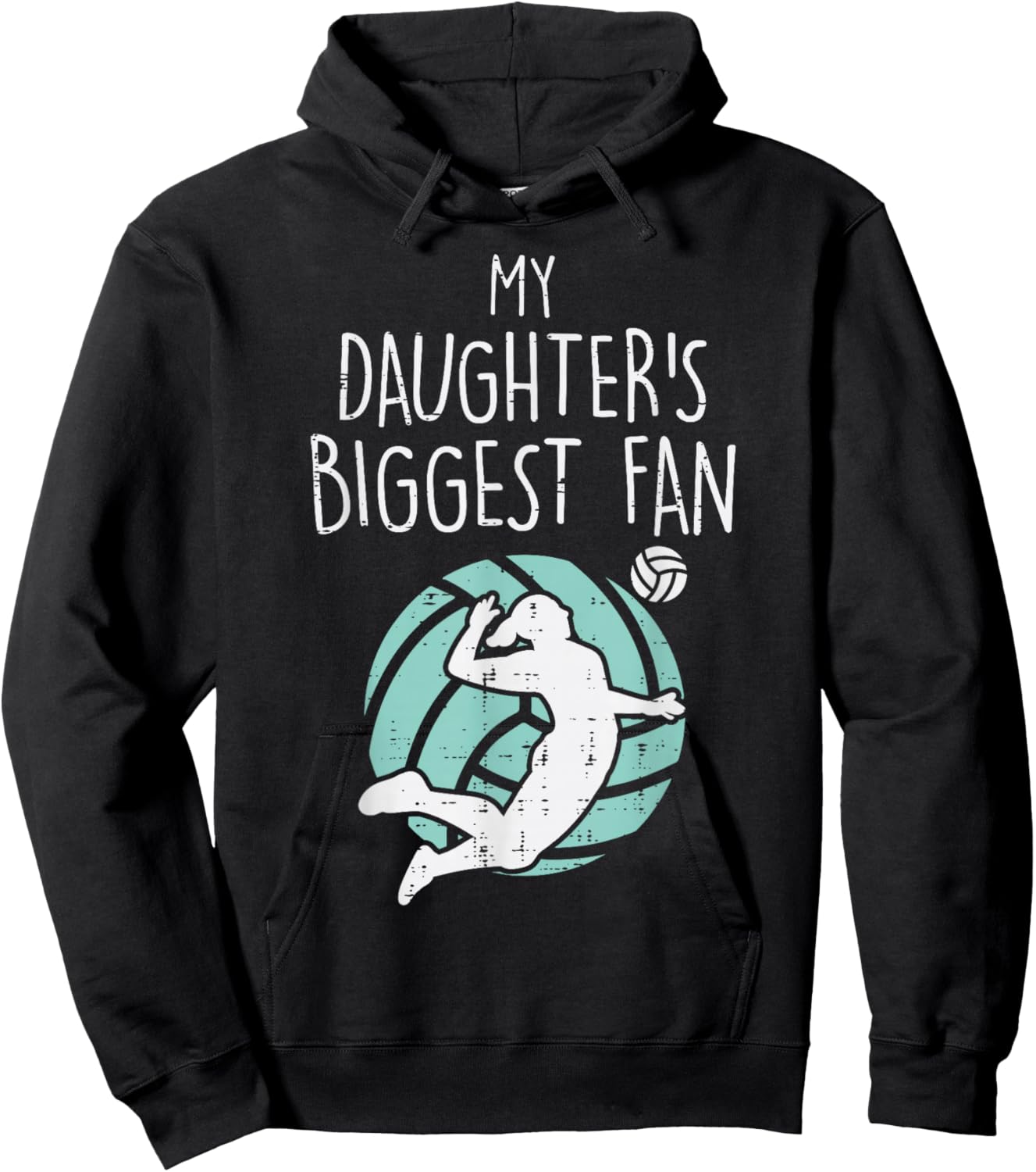 My Daughters Biggest Fan Volleyball Family Mom Dad Men Women Hoodie - Hoodie | Black