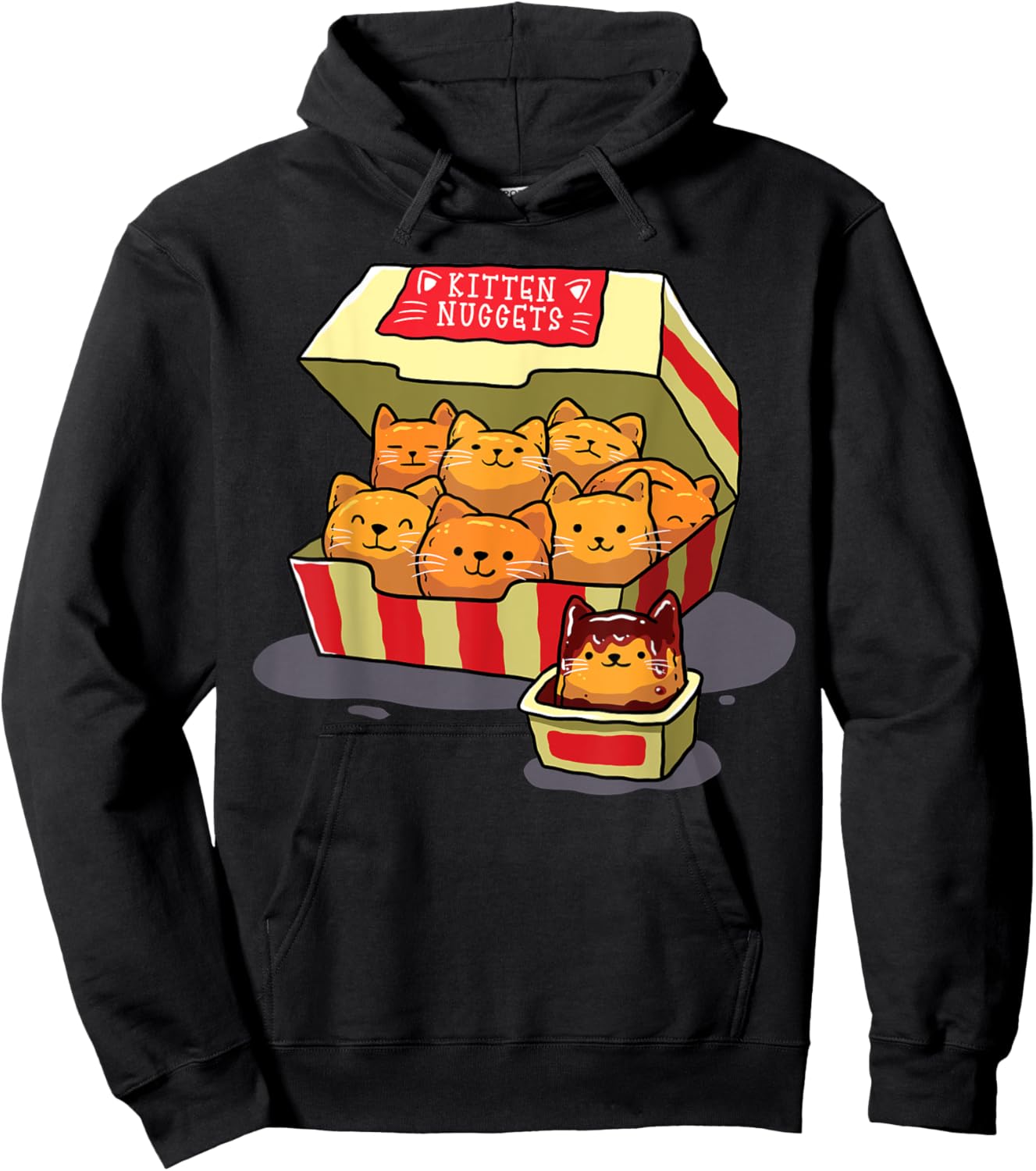 InGENIUS Funny Cat Owner Shirts & Gifts Kitten Nuggets Food Pun Cat Lover Gift Chicken Nuggets -Adults Black Small Hoodie - Hoodie | Black