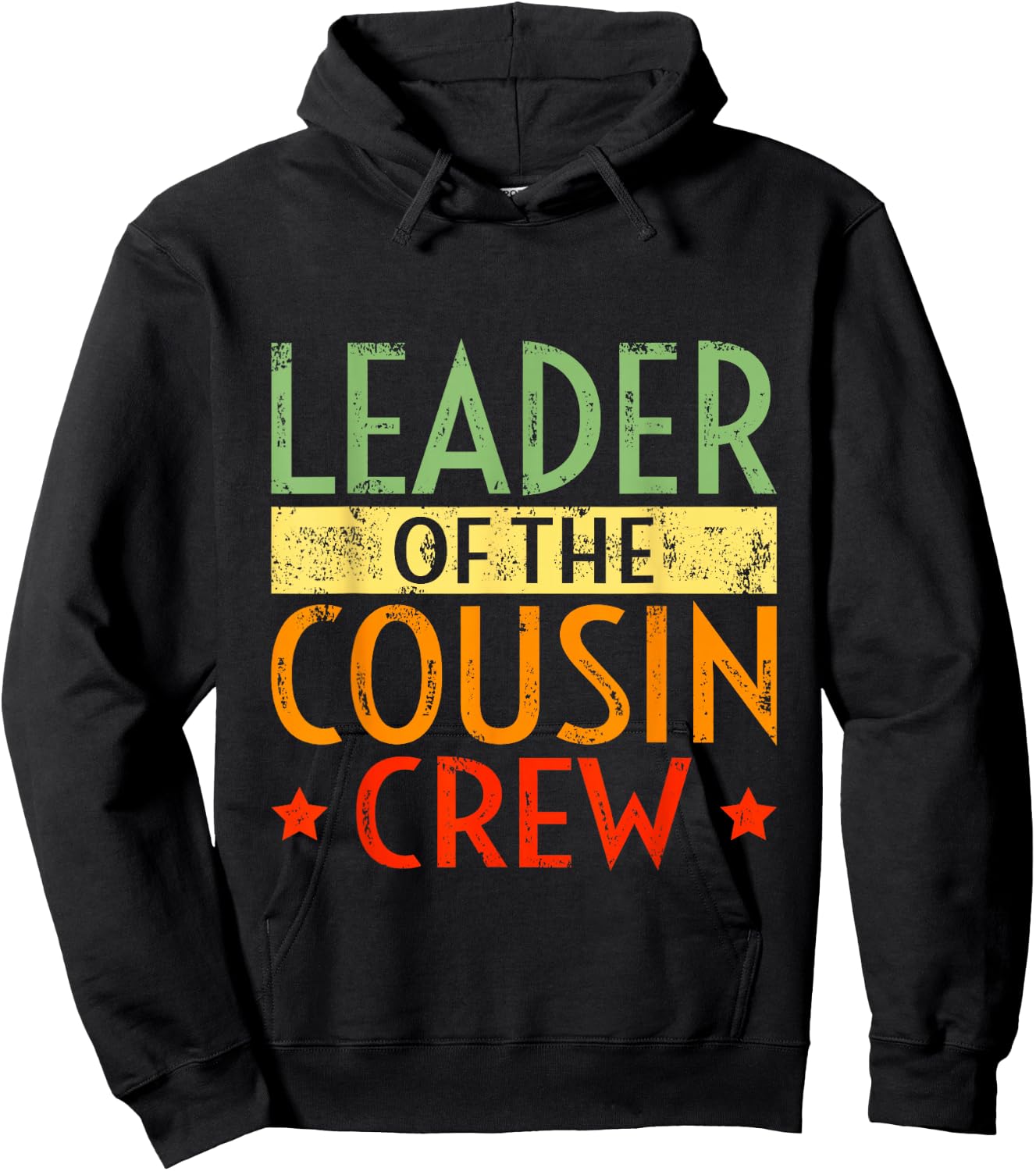 Leader of The Cousin Crew Family Retro Vintage Hoodie - Hoodie | Black