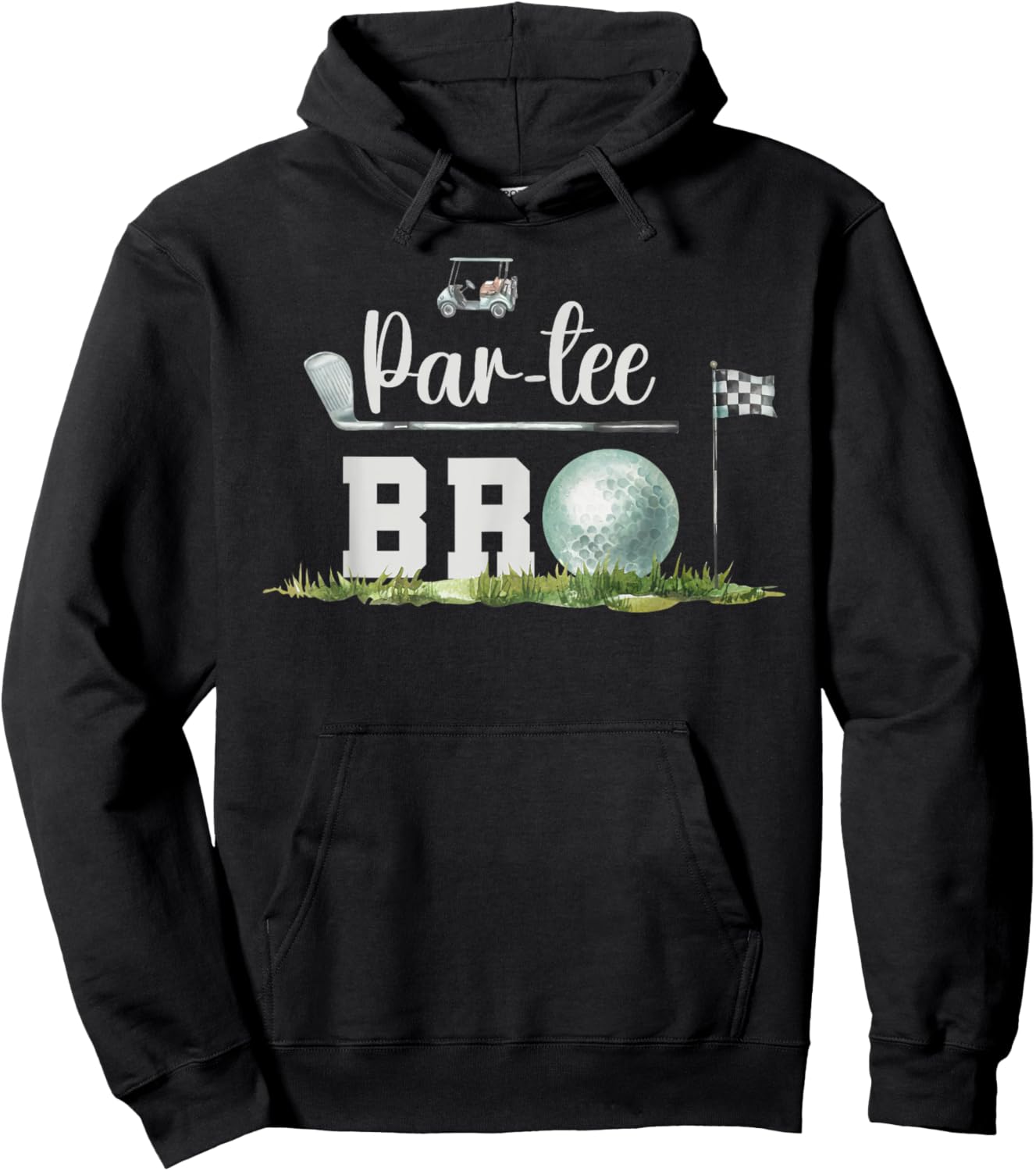 Par- Bro Of The Birthday Golfer Golf Matching Family Hoodie - Hoodie | Black