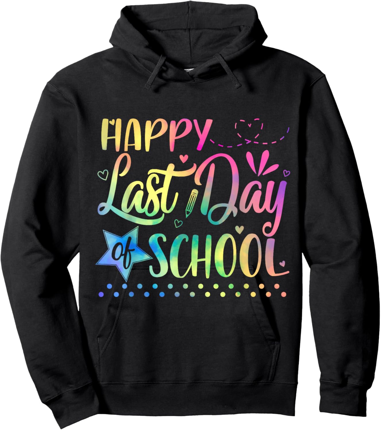 Last Day of School Teacher Student Graduation 2025 Tie Dye Hoodie - Hoodie | Black