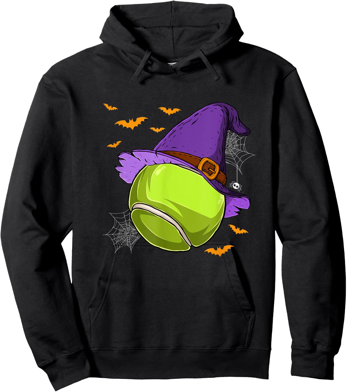 Tennis Ball Witch Hat Pumpkin Spooky Halloween Costume Hoodie - Hoodie | Black