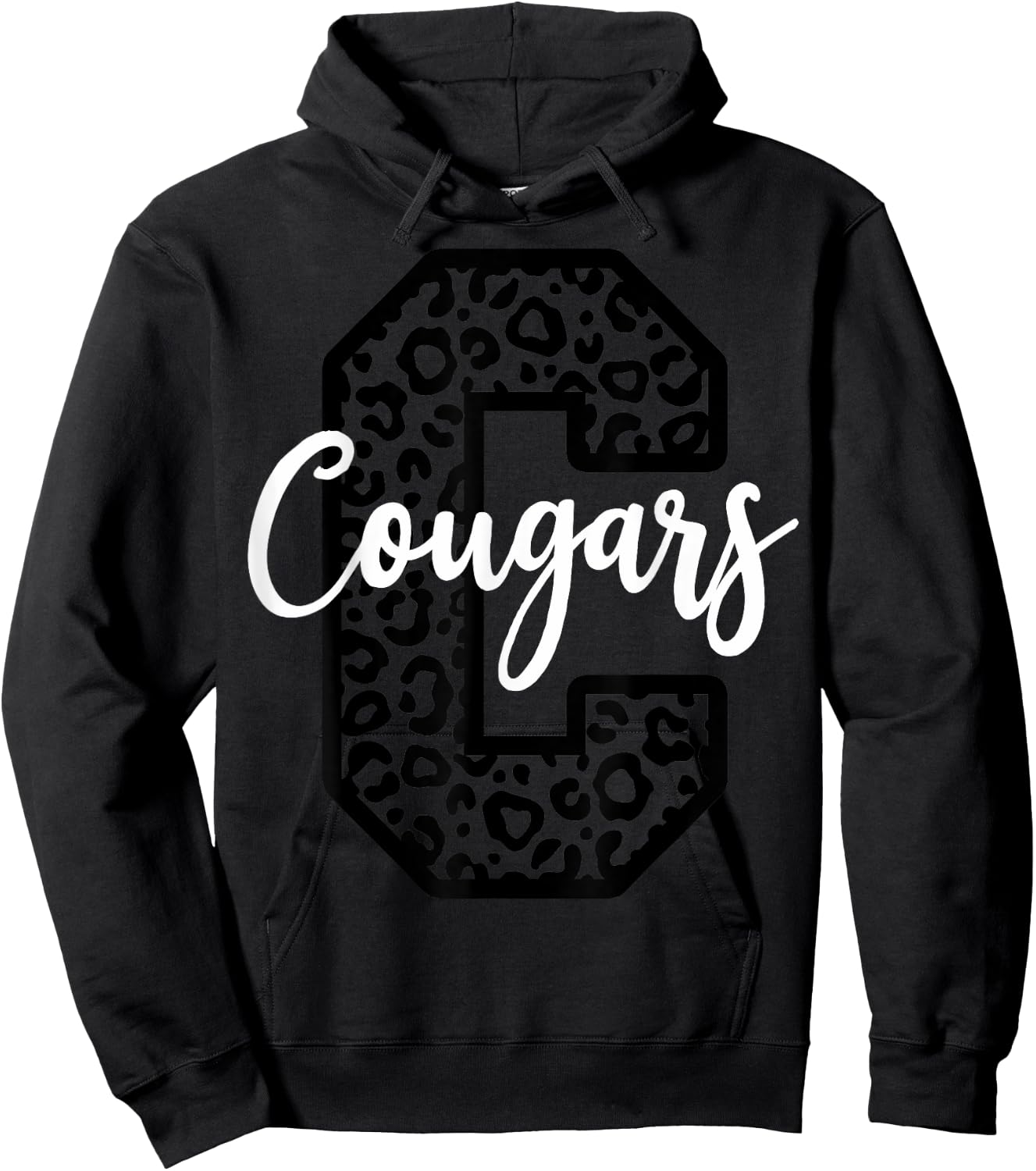 Cougars School Spirit Mascot Leopard Cheer Fan Game Day Hoodie - Hoodie | Black