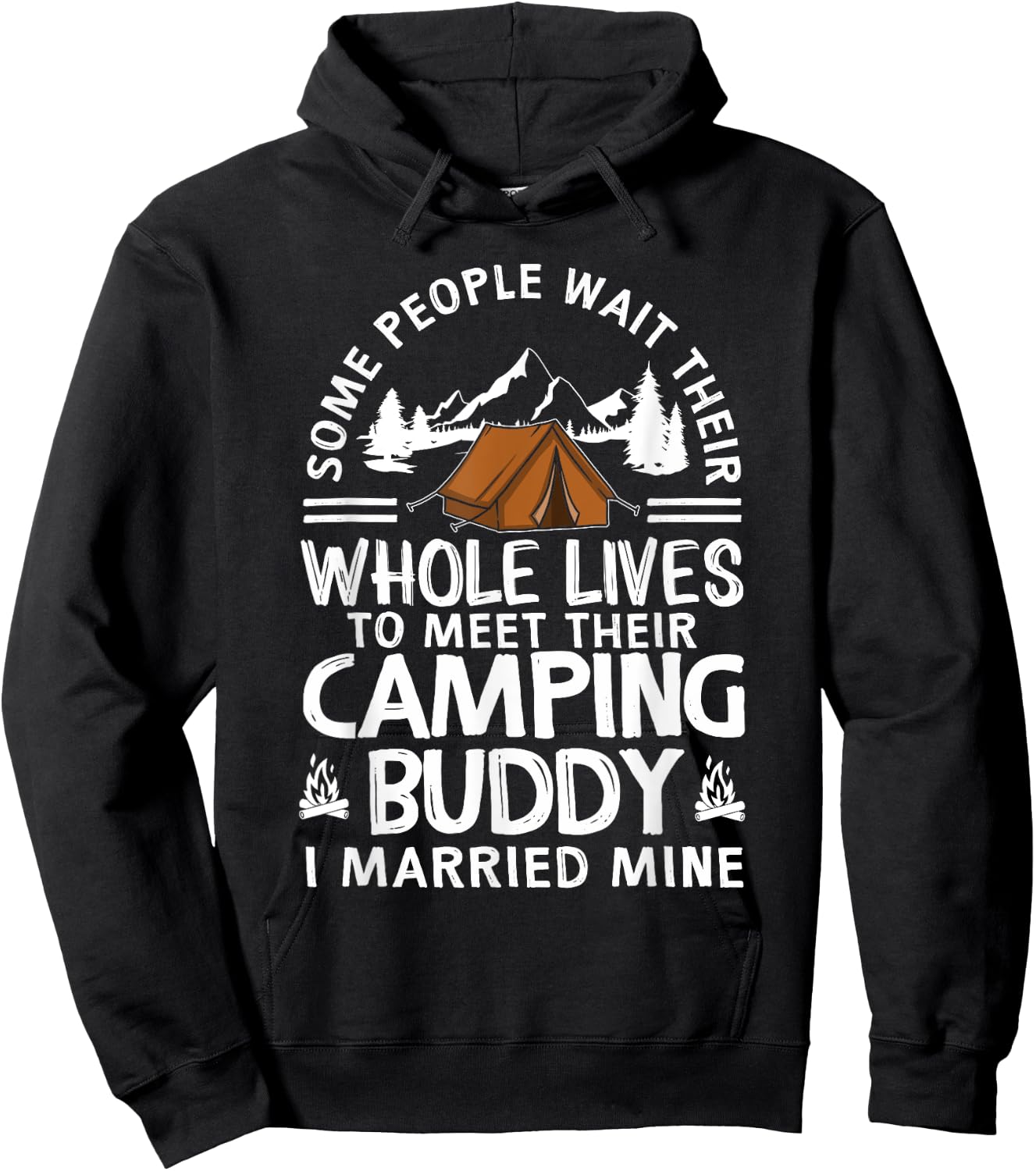 Cool Camping Buddies Gift Women Funny Husband & Wife Small Hoodie - Hoodie | Black