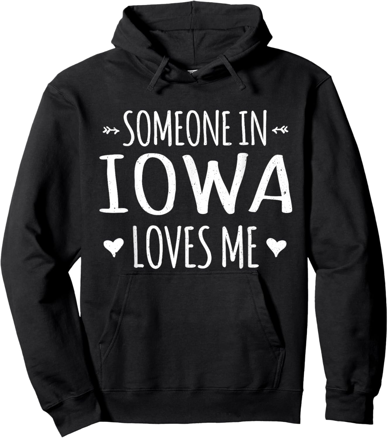 Someone In Iowa Loves Me Heart Proud US State Hoodie - Hoodie | Black