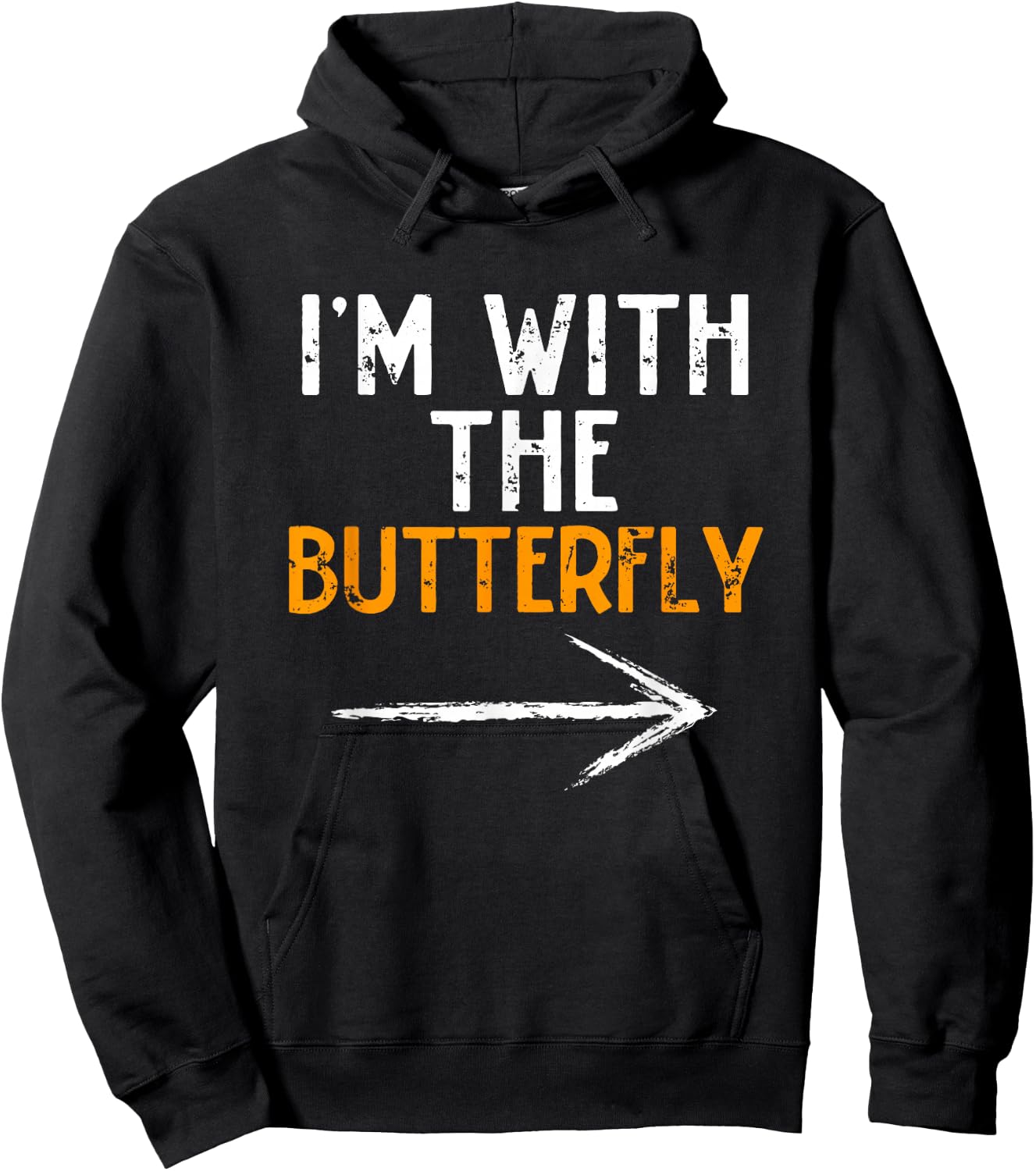 I’m With The Butterfly Halloween Matching Costume Butter-Fly Hoodie - Hoodie | Black