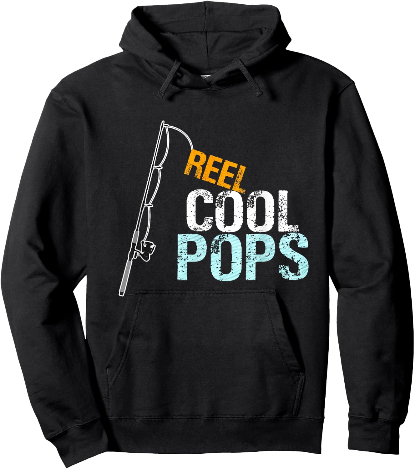Pops Gift from Granddaughter Grandson Reel Cool Pops Hoodie - Hoodie | Black