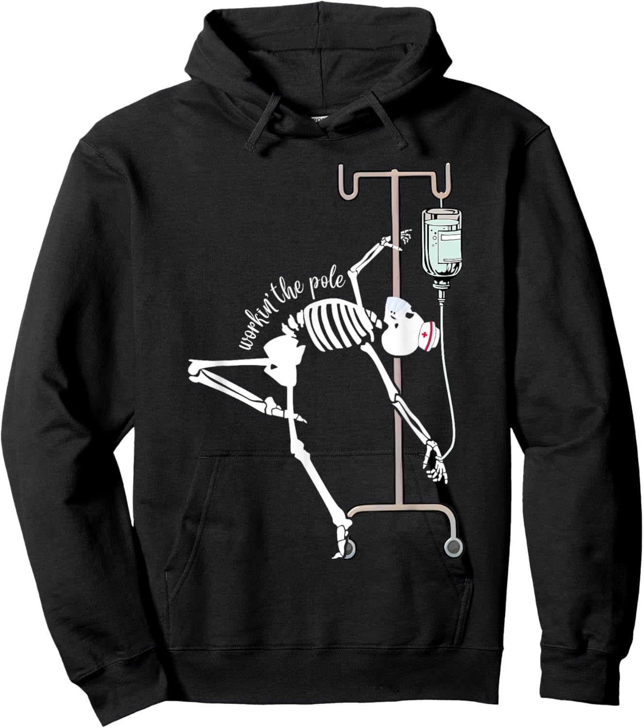 Emergency Room Nurse RN Funny ICU Skeleton Nurse Hoodie - Hoodie | Black