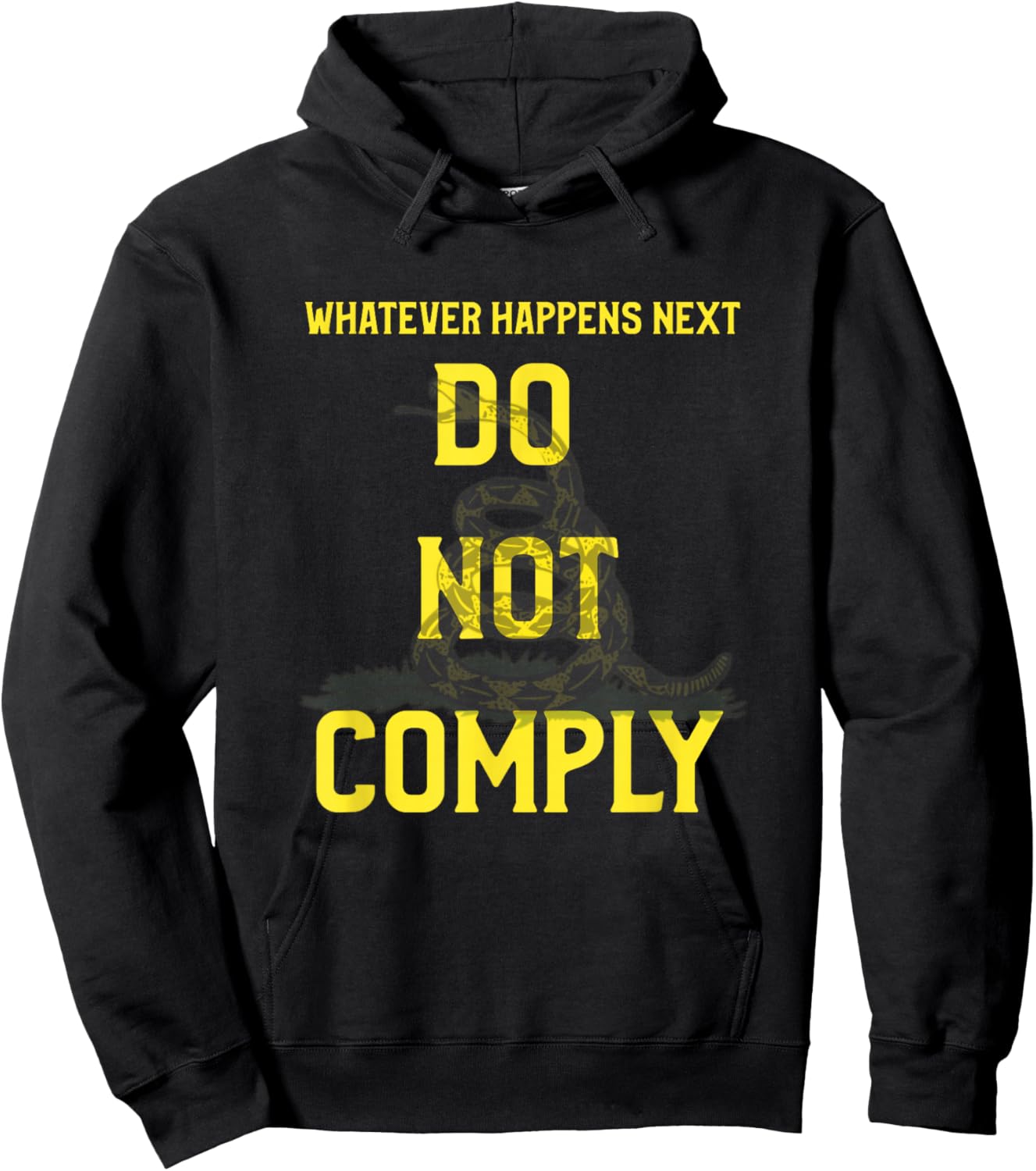 Sweet Shadow 'Whatever Happens Next Do Not Comply' - -Adults Black Cotton/Polyester Classic Fit Short Sleeve , Small Hoodie - Hoodie | Black