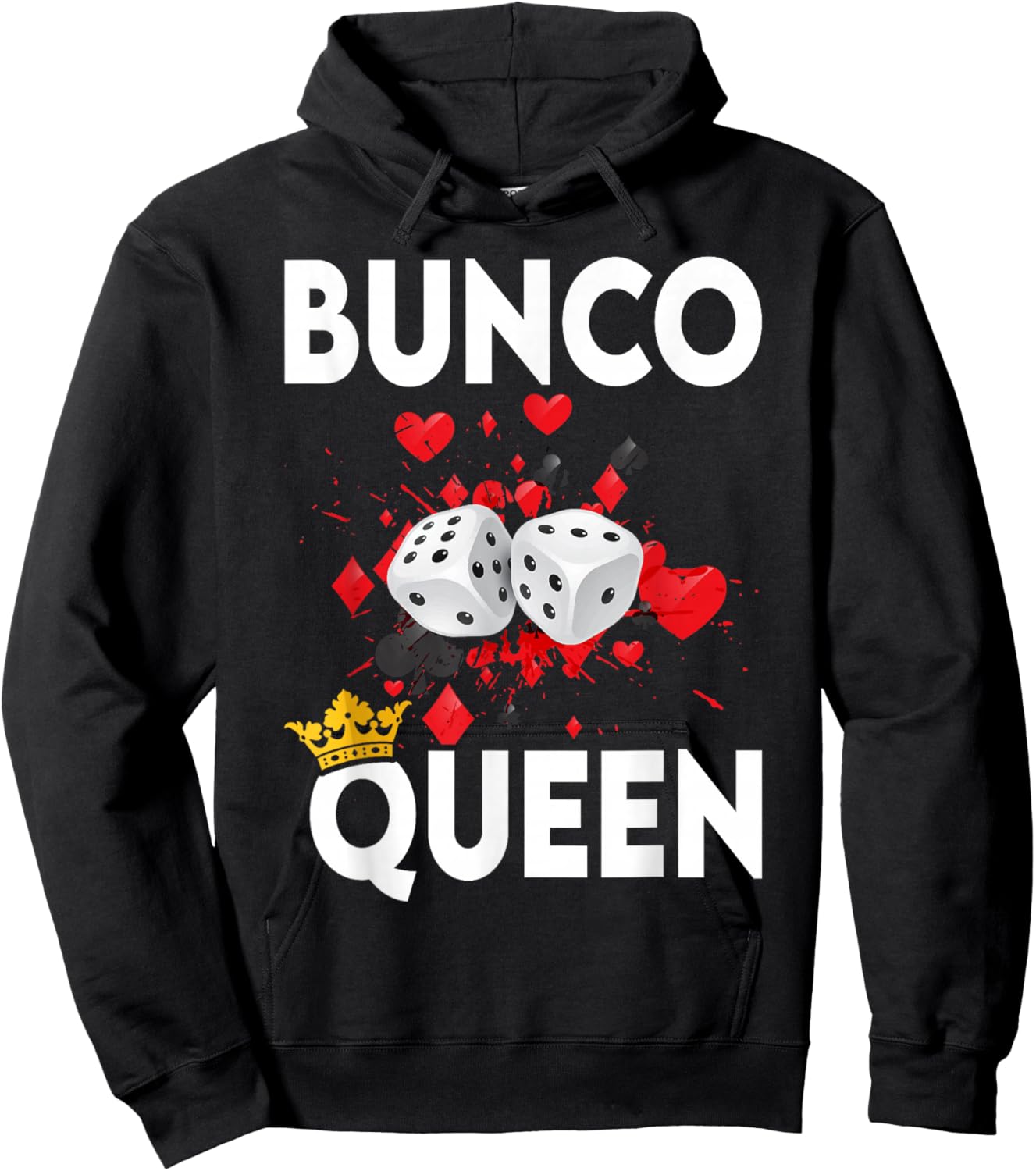 Bunco Queen Funny Player Game Night Party Prize Hoodie - Hoodie | Black