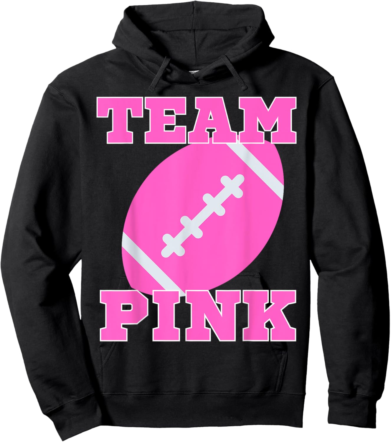 Gender Reveal TEAM GIRL Football Hoodie - Hoodie | Black