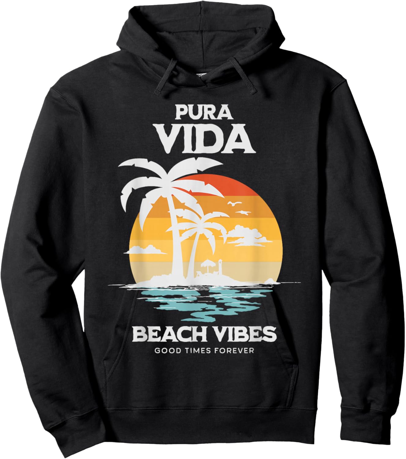 Pura Vida Surfing, Costa Rica, Surfing Pura Vida Hoodie - Hoodie | Black