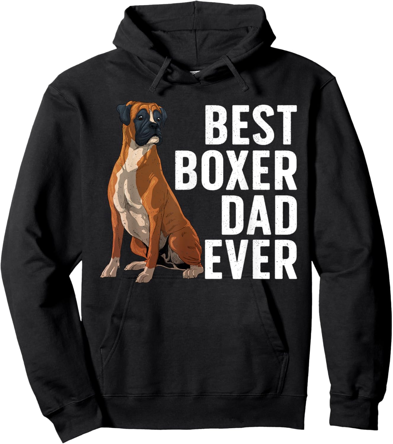 Best Boxer Dog Design Dad Pet Animal Boxer Dog Lover Hoodie - Hoodie | Black
