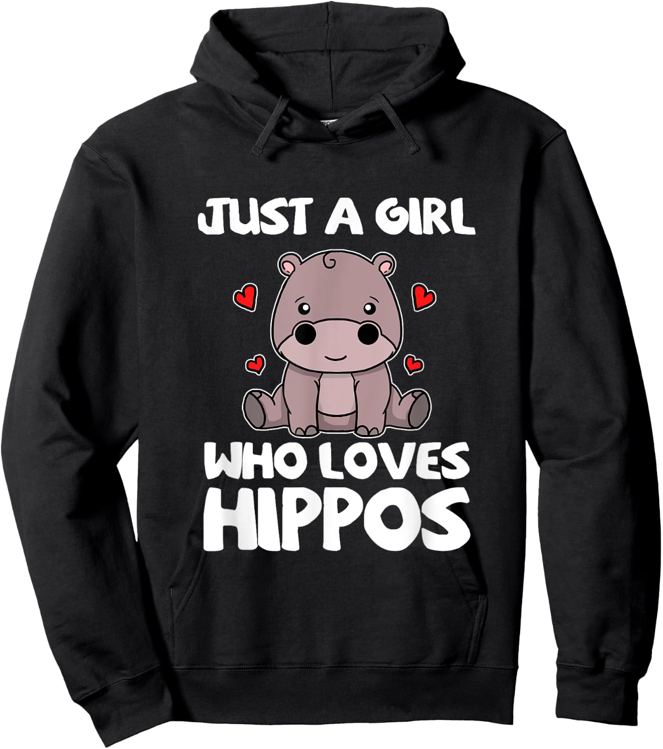 Just A Girl Who Loves Hippos Hippo Costume Hoodie - Hoodie | Black