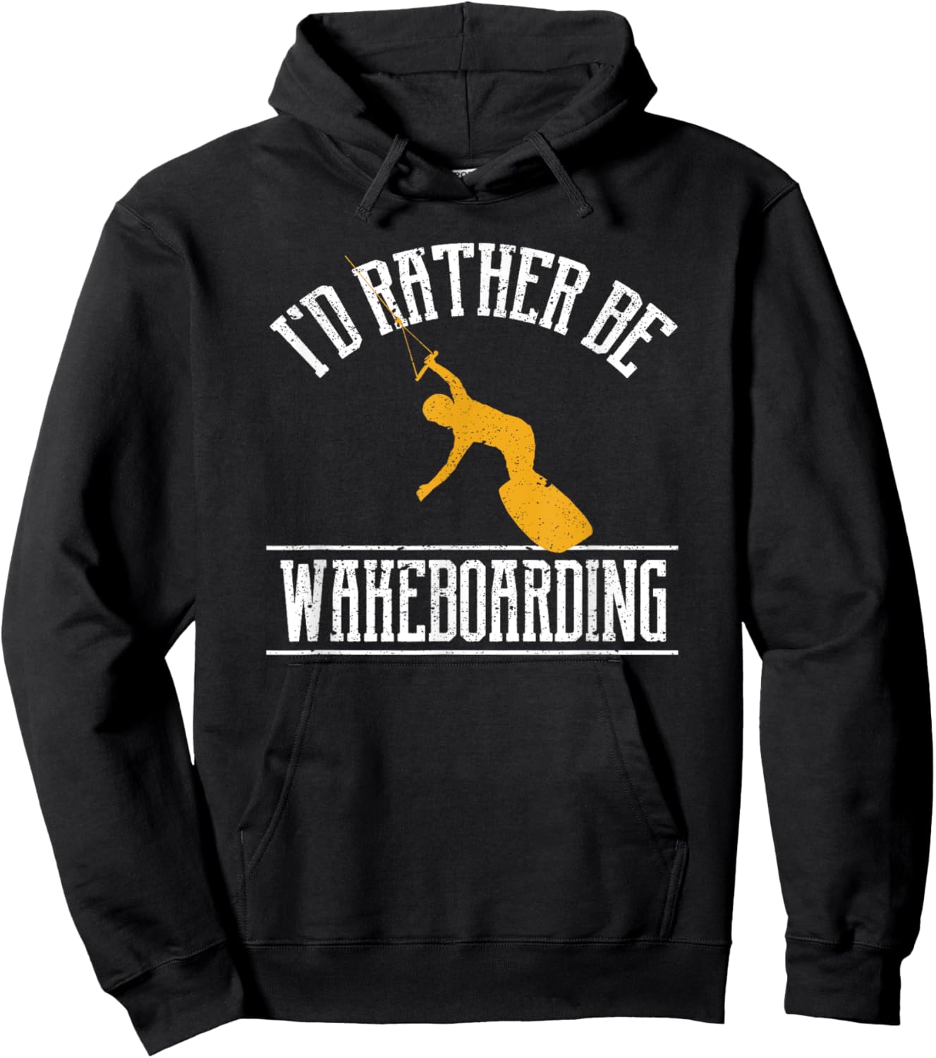 I'd Rather Be Wakeboarding Funny Wakeboarder Wakeboard Hoodie - Hoodie | Black