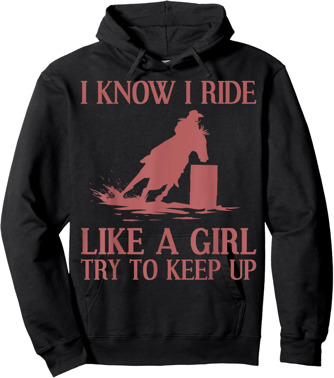 Funny Barrel Racing Gift Rodeo Horse Racer Girl Hoodie - Hoodie | Black