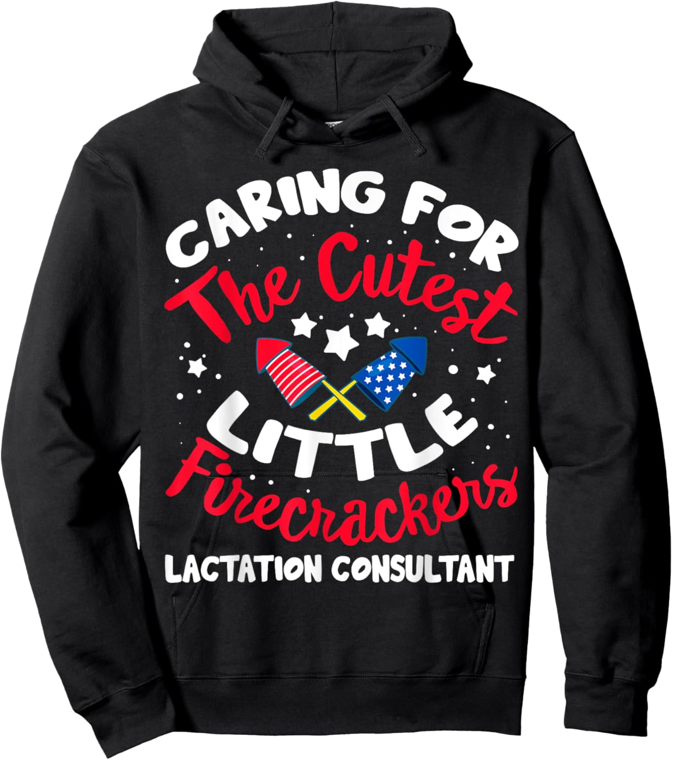 4th Of July Labor And Delivery Lactation Consultant Nurse Hoodie - Hoodie | Black