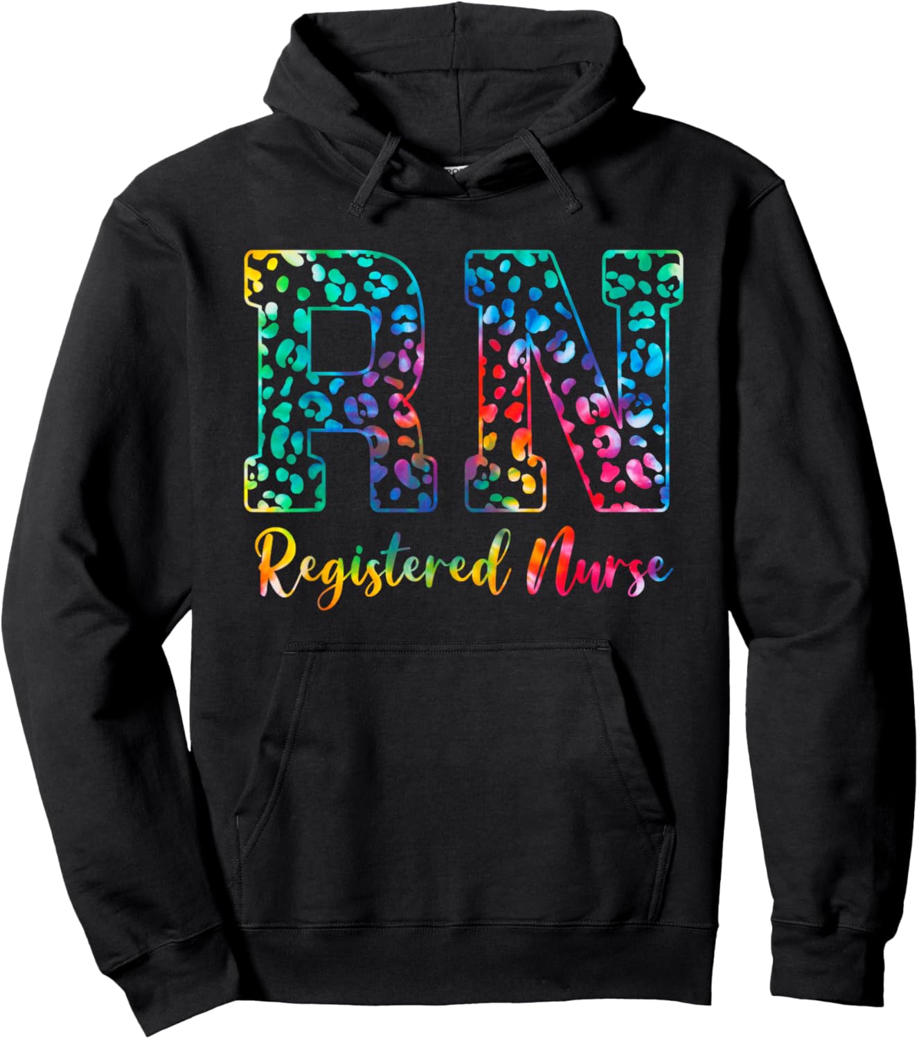 Tie Dye Registered Nurse - RN Nursing Nurse Day & Nurse Week Hoodie - Hoodie | Black