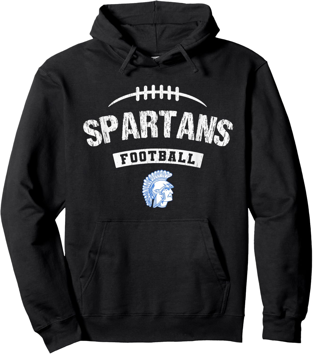 Lake Forest Spartans Logo Football Distressed HS Hoodie - Hoodie | Black