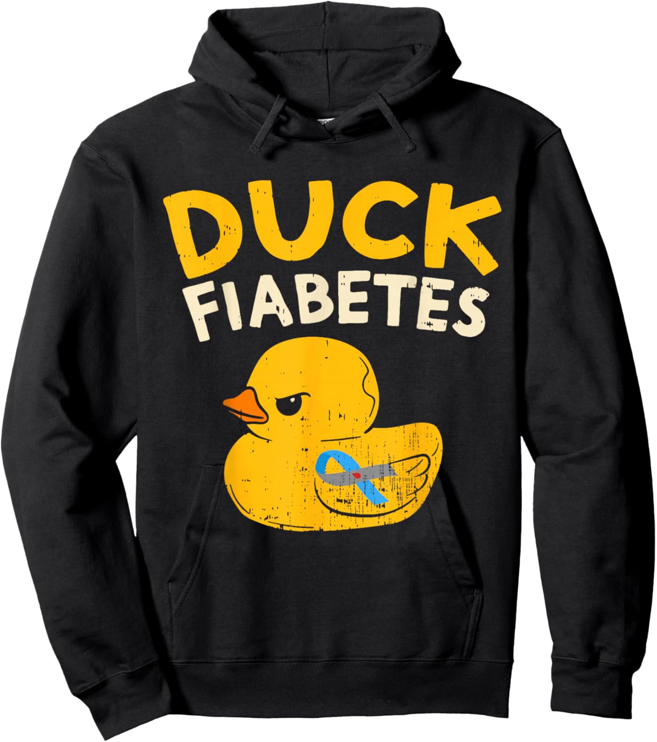 Funny Diabetes Awareness I Duck Fiabetes I Cool Rubber Duck Hoodie - Hoodie | Black