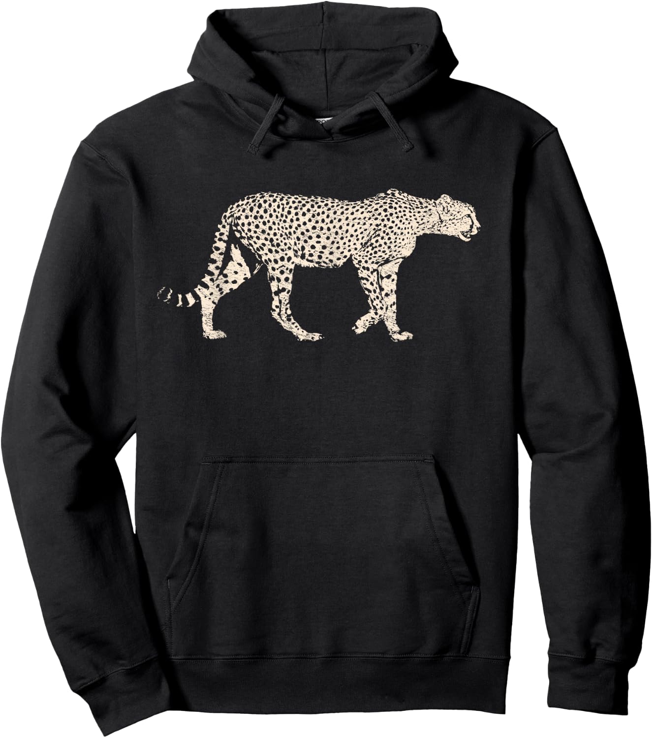 Cheetah , Cheetah on the Hunt Hoodie - Hoodie | Black