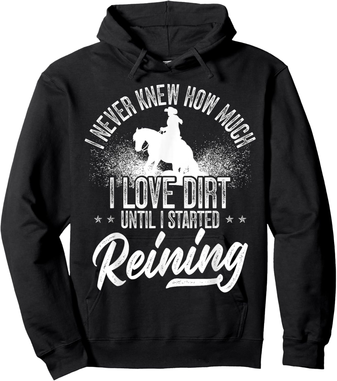 Sliding Stop Reining Horse Equestrian Western Riding Hoodie - Hoodie | Black