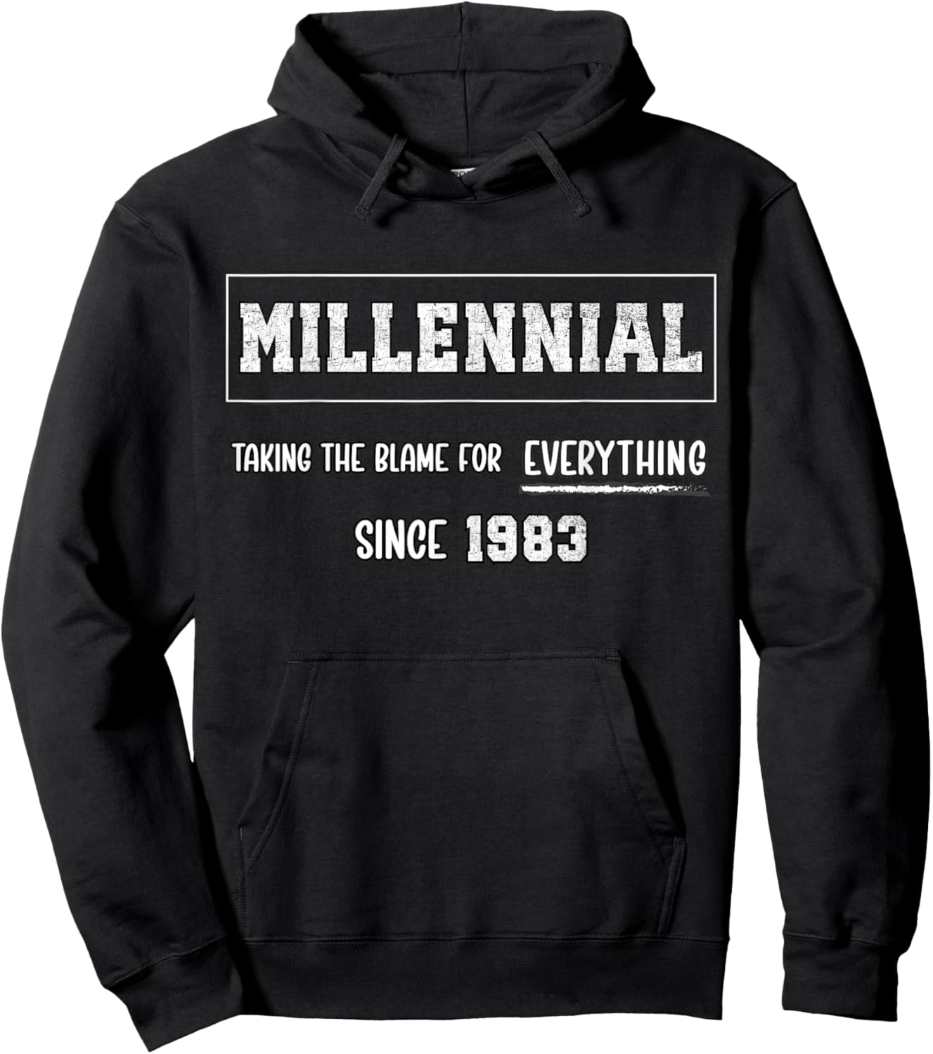 Funny Millennial 1983 Birth Year Humour Joke Generation Meme Hoodie - Hoodie | Black