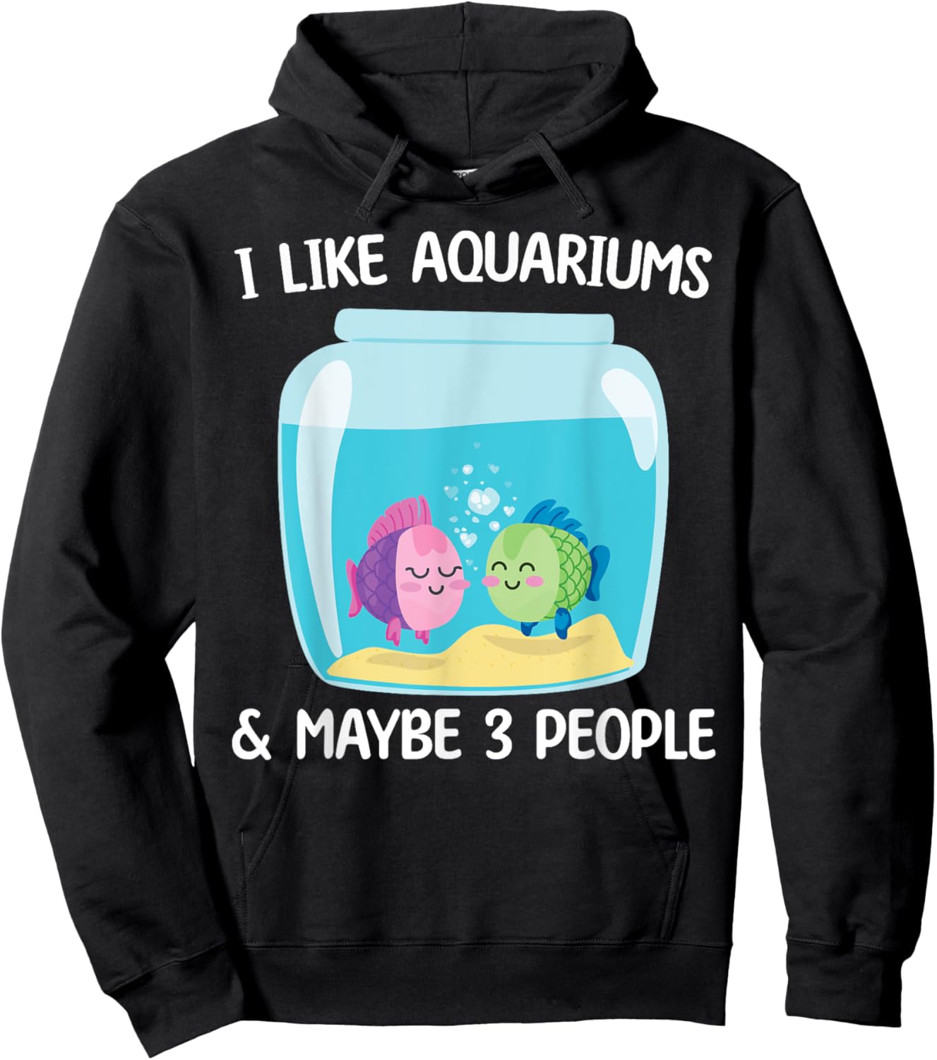 I Like Aquariums and Maybe 3 People Cute Fish Collector Kids Hoodie - Hoodie | Black