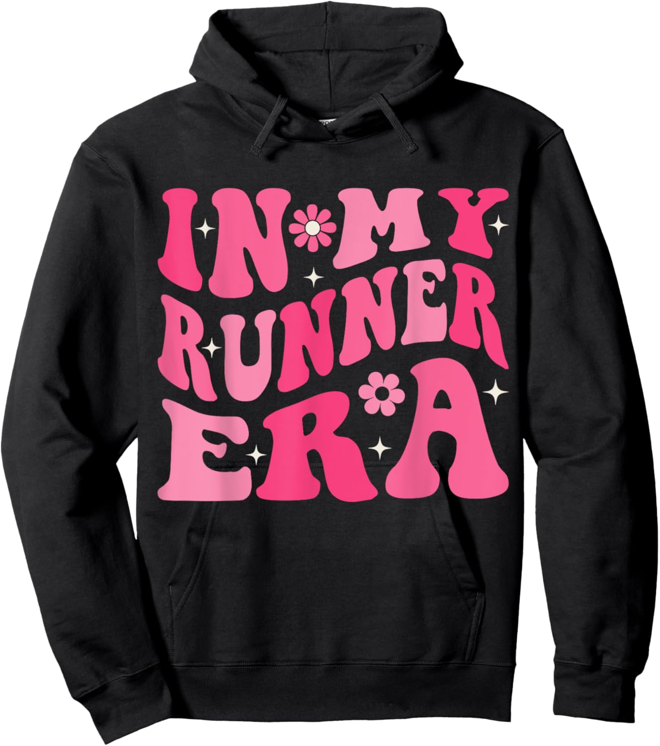 In My Runner Era Funny Running Marathon Groovy Running Mom Hoodie - Hoodie | Black