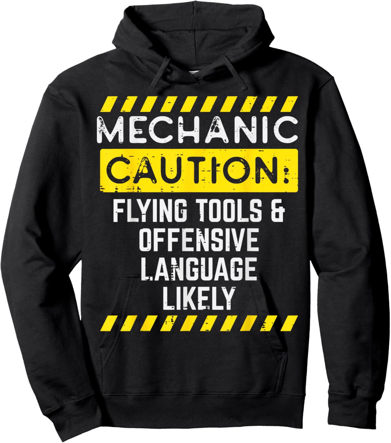Mechanic Caution Flying Tools Funny Car Auto Garage Men Hoodie - Hoodie | Black