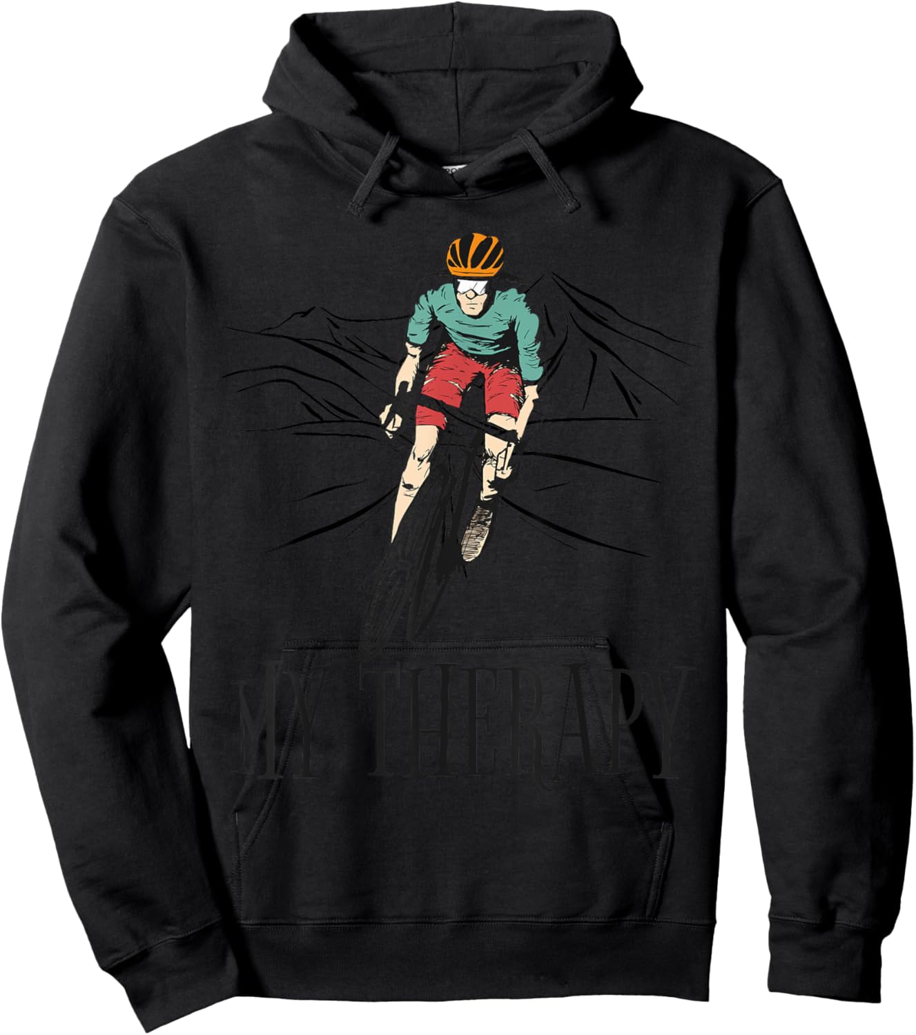 My Therapy Funny Biking Quote Cyclist Cycling Hoodie - Hoodie | Black