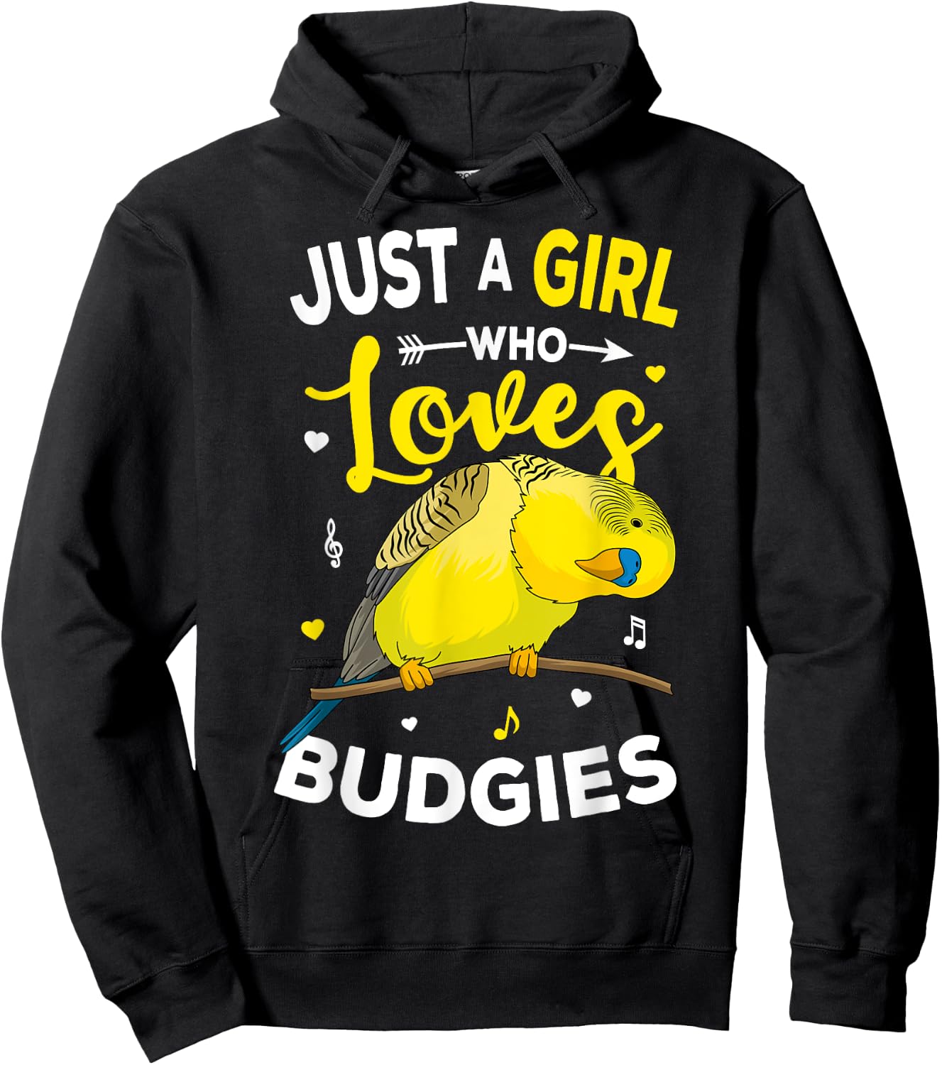 Just A Girl Who Loves Budgies Parakeet Budgerigar Girls Gift Hoodie - Hoodie | Black