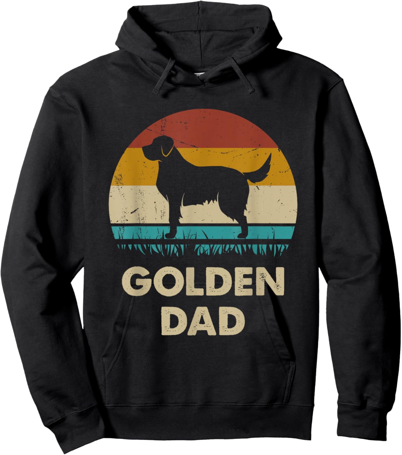 Golden Retriever Dad Gift Golden Dog Vintage Hoodie - Hoodie | Black