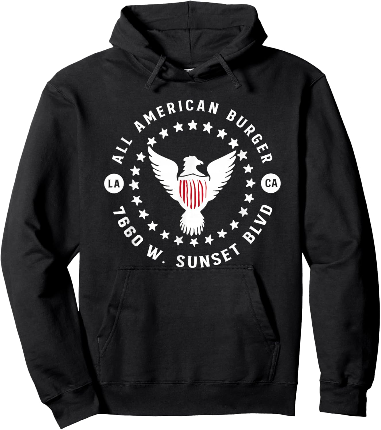 All American Burger Los Angeles, CA Vintage Restaurant Hoodie - Hoodie | Black