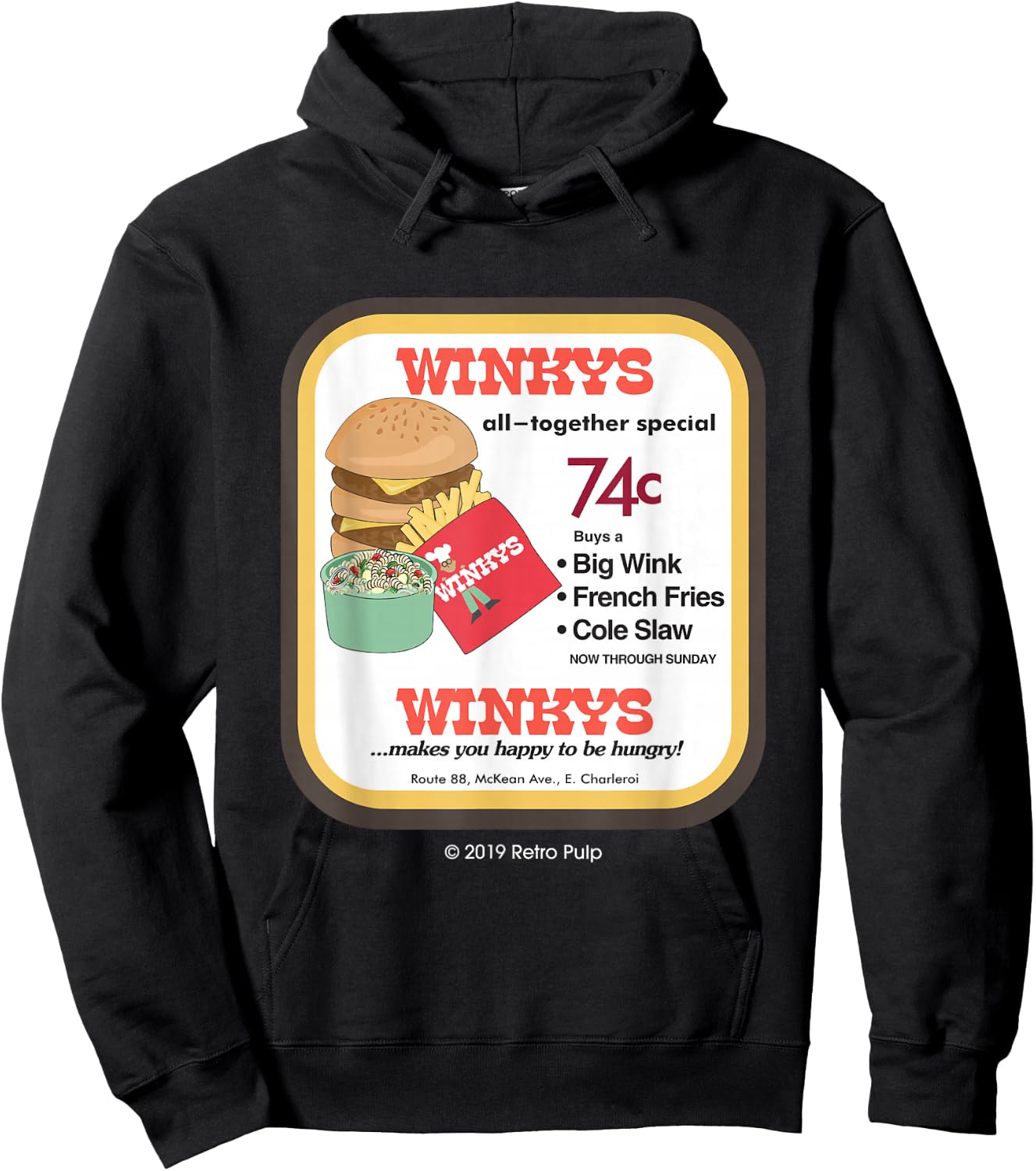 Winky's Hamburgers Winkys Pittsburgh Restaurant T Shir Hoodie - Hoodie | Black