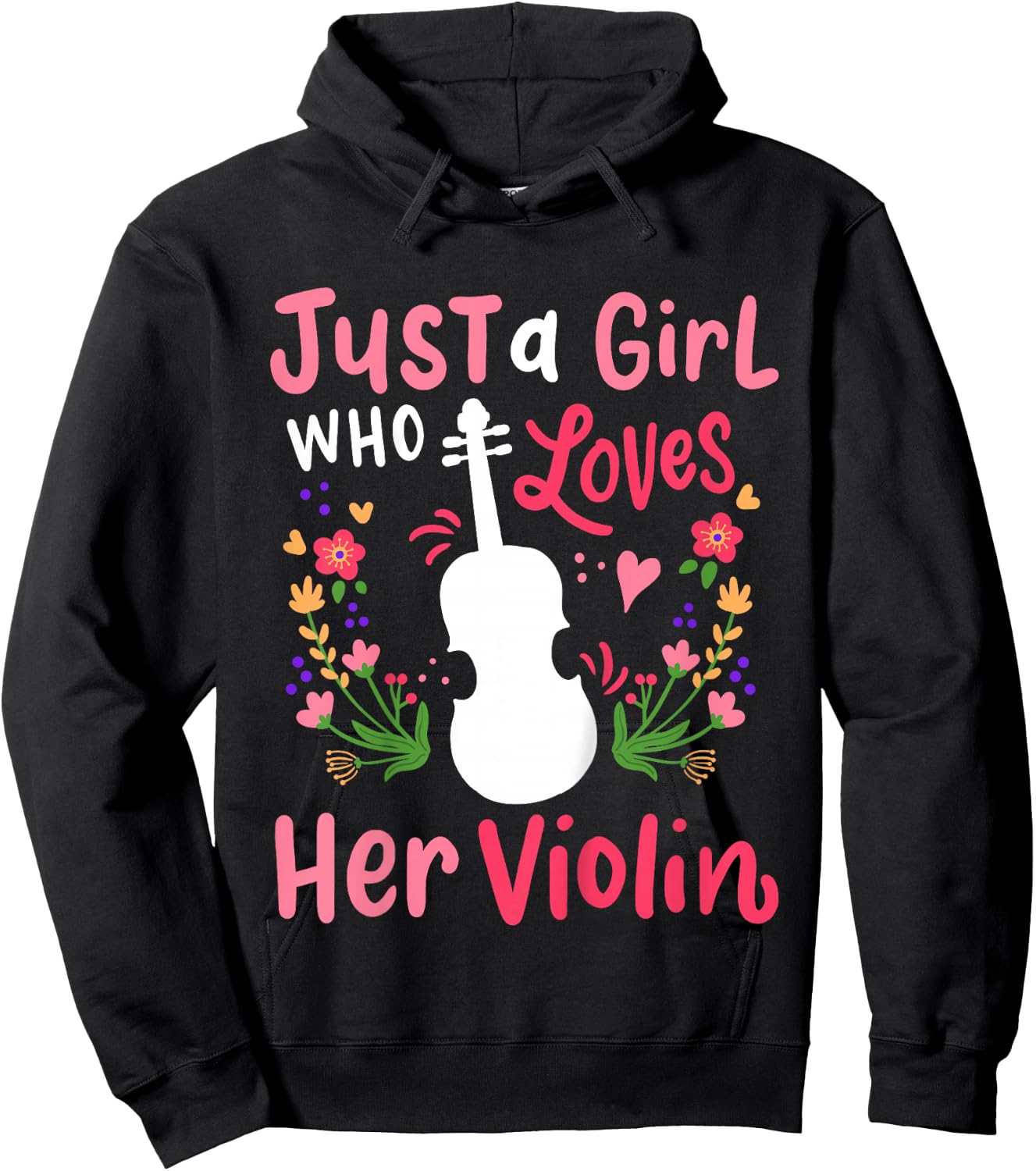 Kids Violin Violinist Just A Girl Who Loves Her Violin Hoodie - Hoodie | Black