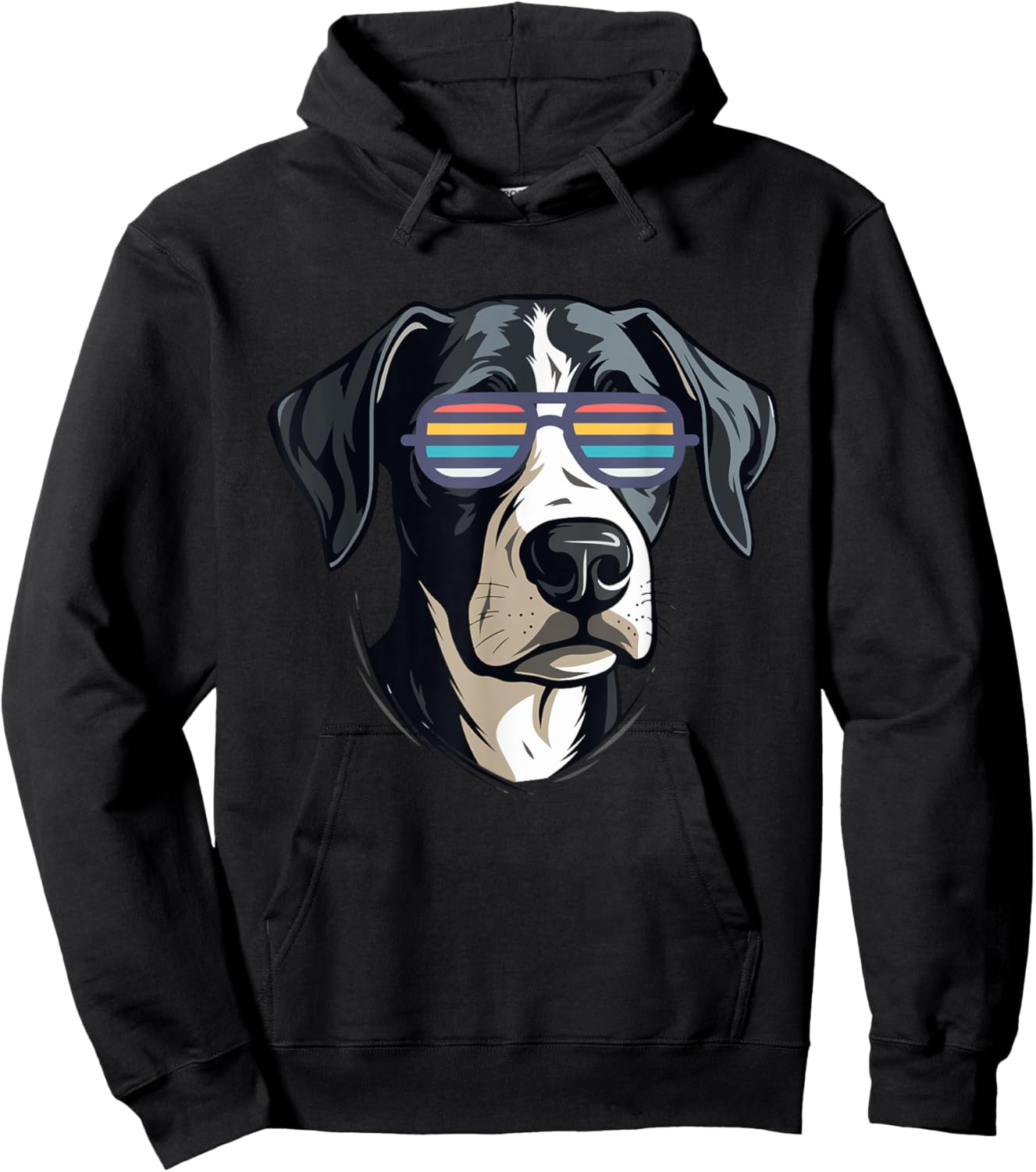 Gifts for Dog Lovers Graphic Cool Dog with Sunglasses Women Kids Hoodie - Hoodie | Black