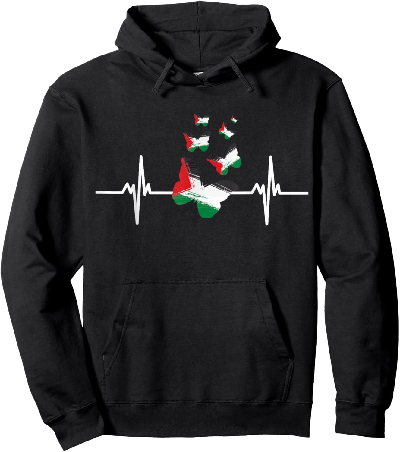 Palestinians Girls Butterflies Palestine Map Colors Hoodie - Hoodie | Black