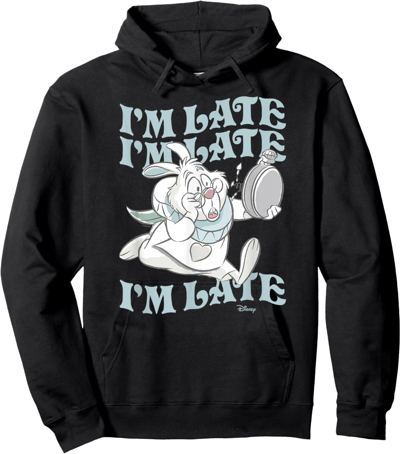 Alice In Wonderland - I'm Late White Rabbit Hoodie - Hoodie | Black