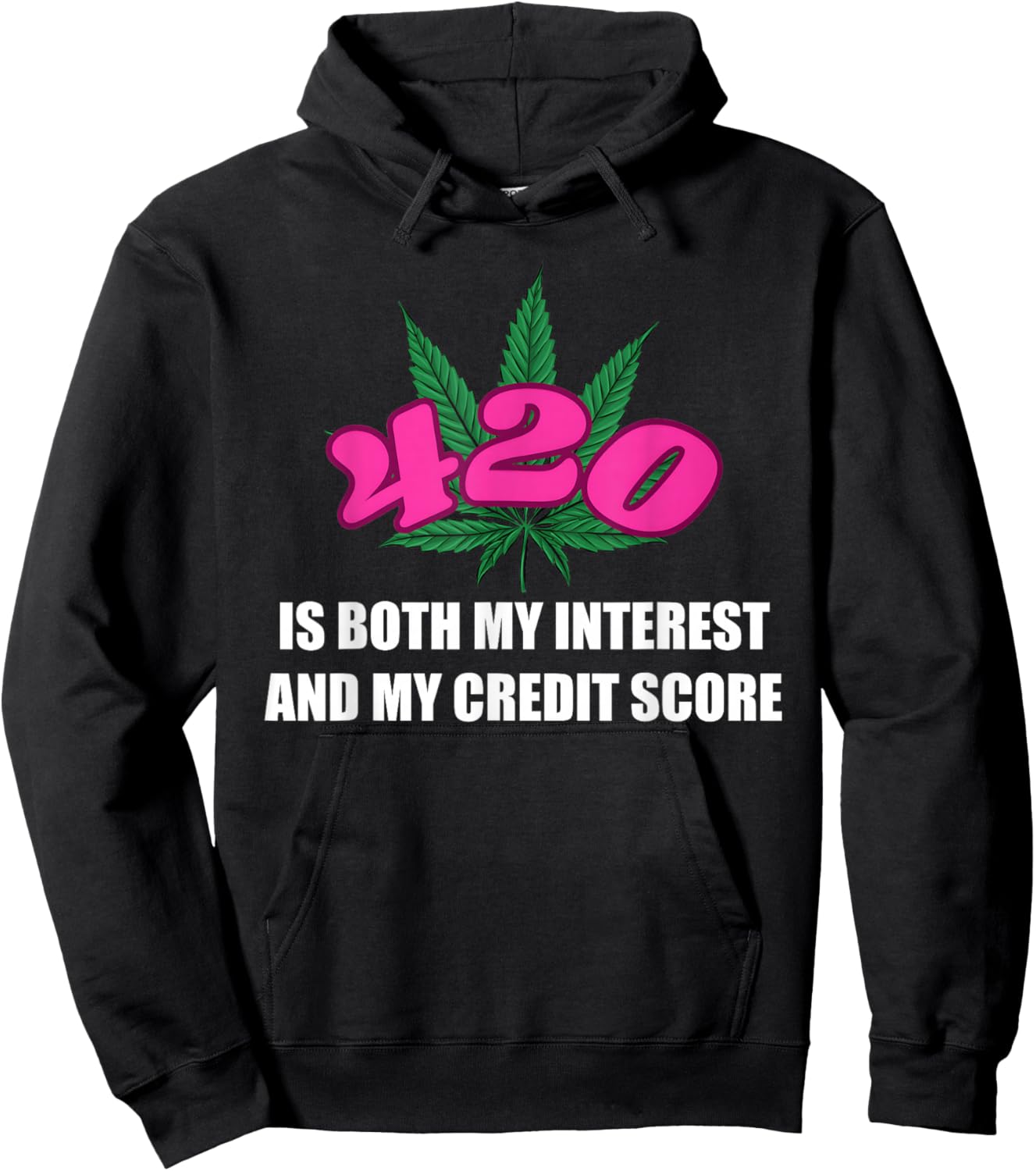 420 is Both My Interest and My-Credit Score Funny Design Hoodie - Hoodie | Black