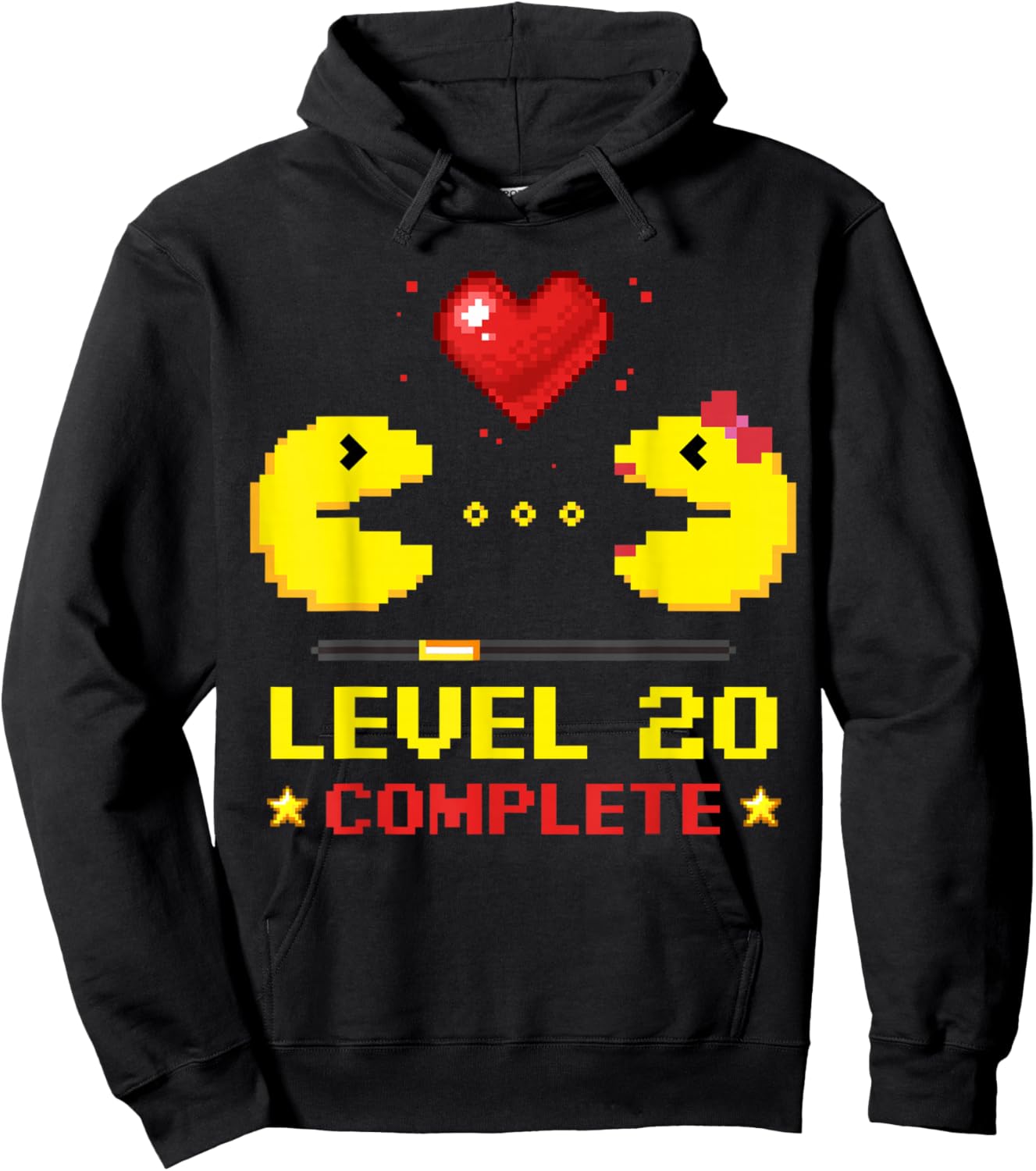Level 20 Complete Gamers 20th Wedding Anniversary Valentines Hoodie - Hoodie | Black