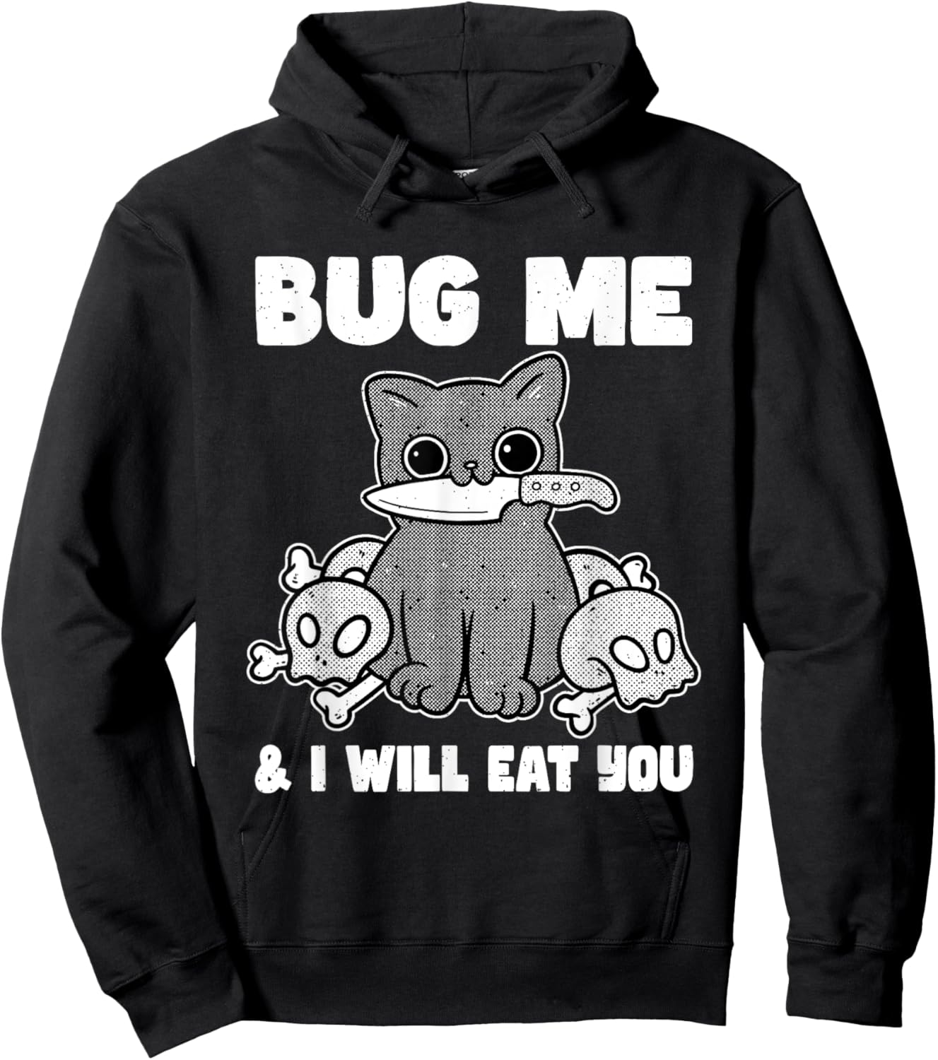 Funny Knife Cat Lover Sarcastic Pet Kitty Cat Men Women Hoodie - Hoodie | Black
