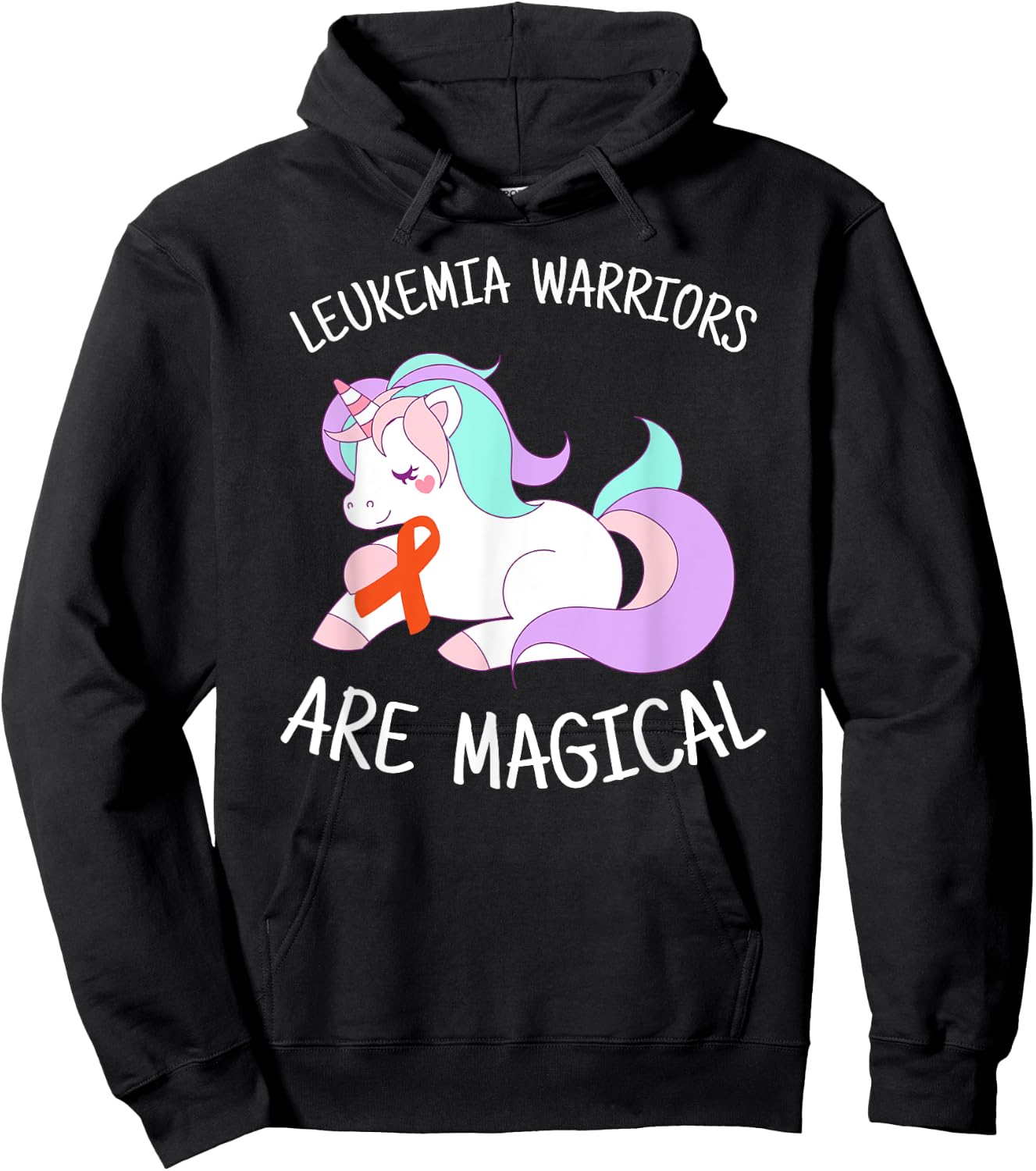 Unicorn Leukemia Awareness Gift, Leukemia Warrior Hoodie - Hoodie | Black