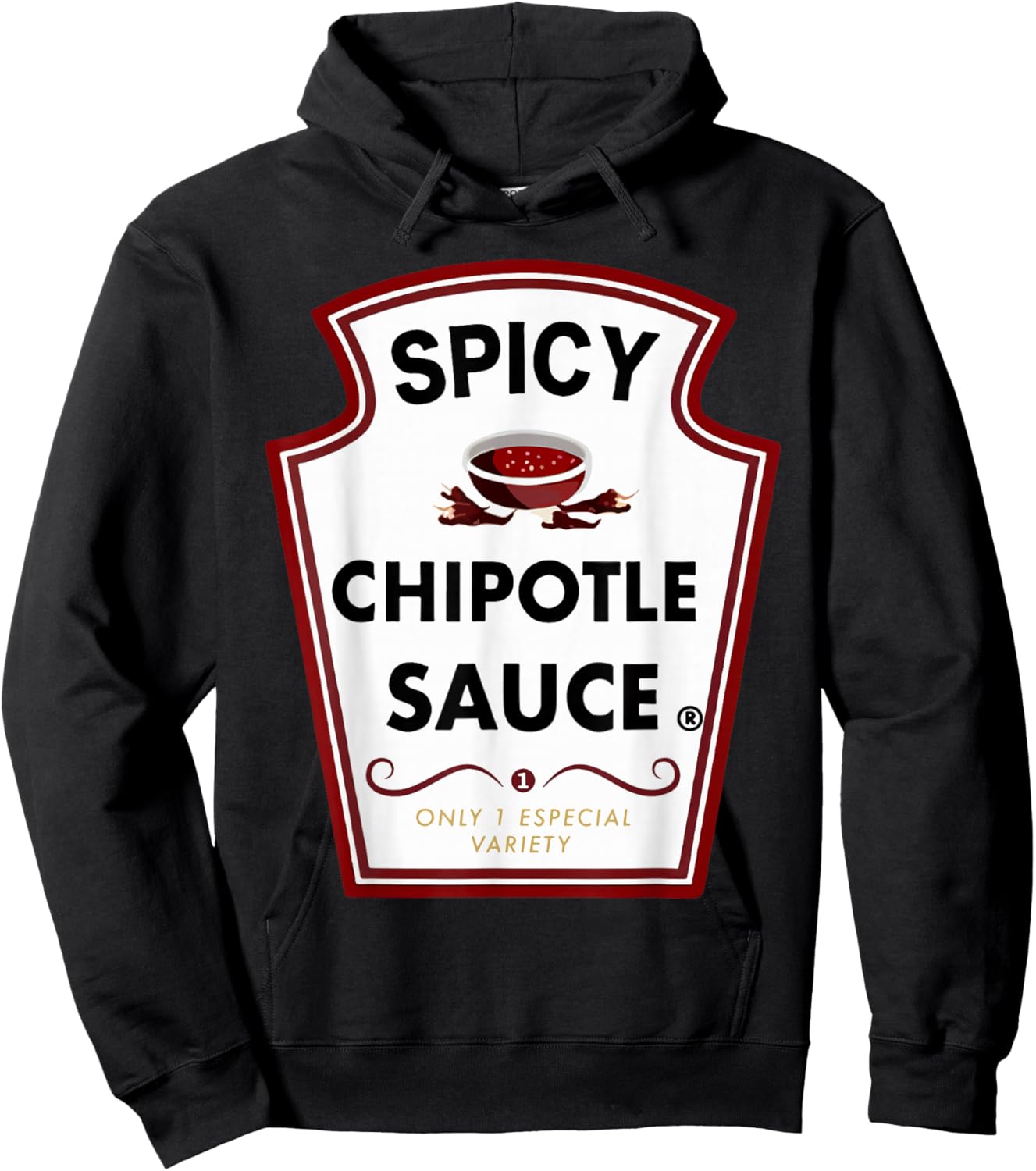Cute Group Condiments Halloween Costume Spicy Chipotle Sauce Hoodie - Hoodie | Black