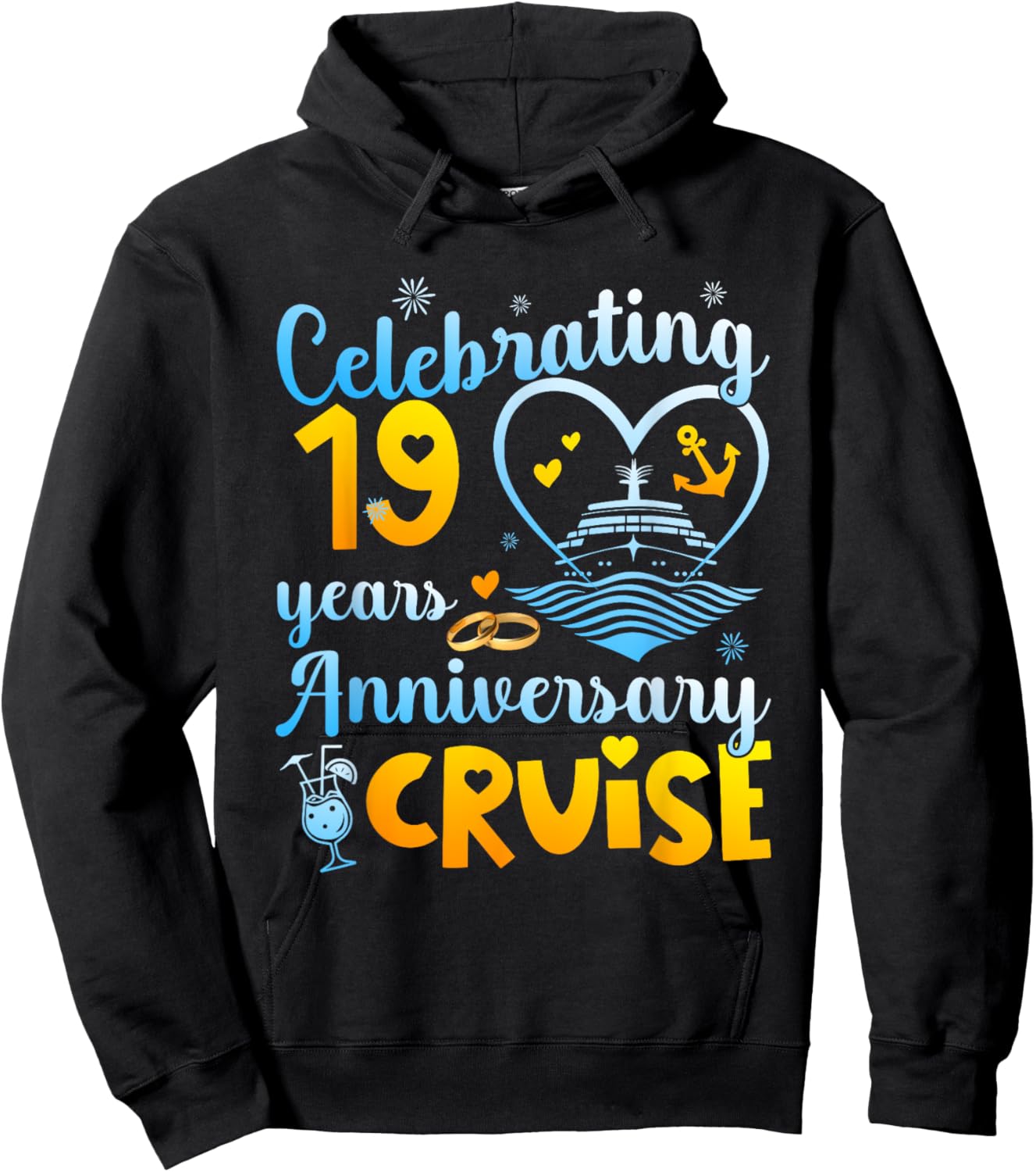 Celebrating 19 Years Anniversary Cruise 19th Anniversary Hoodie - Hoodie | Black
