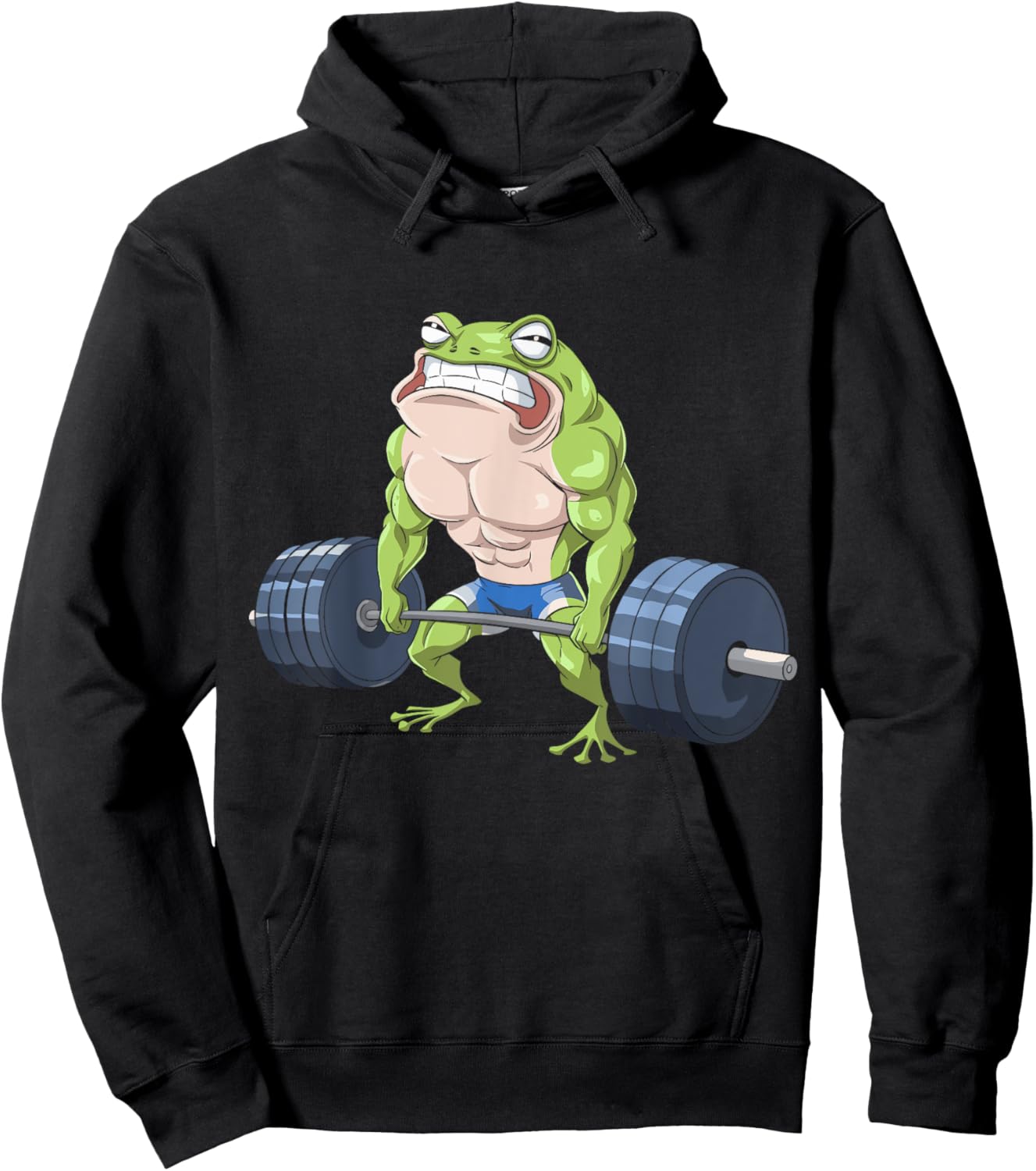 Funny Frog Weightlifting Deadlift Fitness Gym Barbell Humor Hoodie - Hoodie | Black