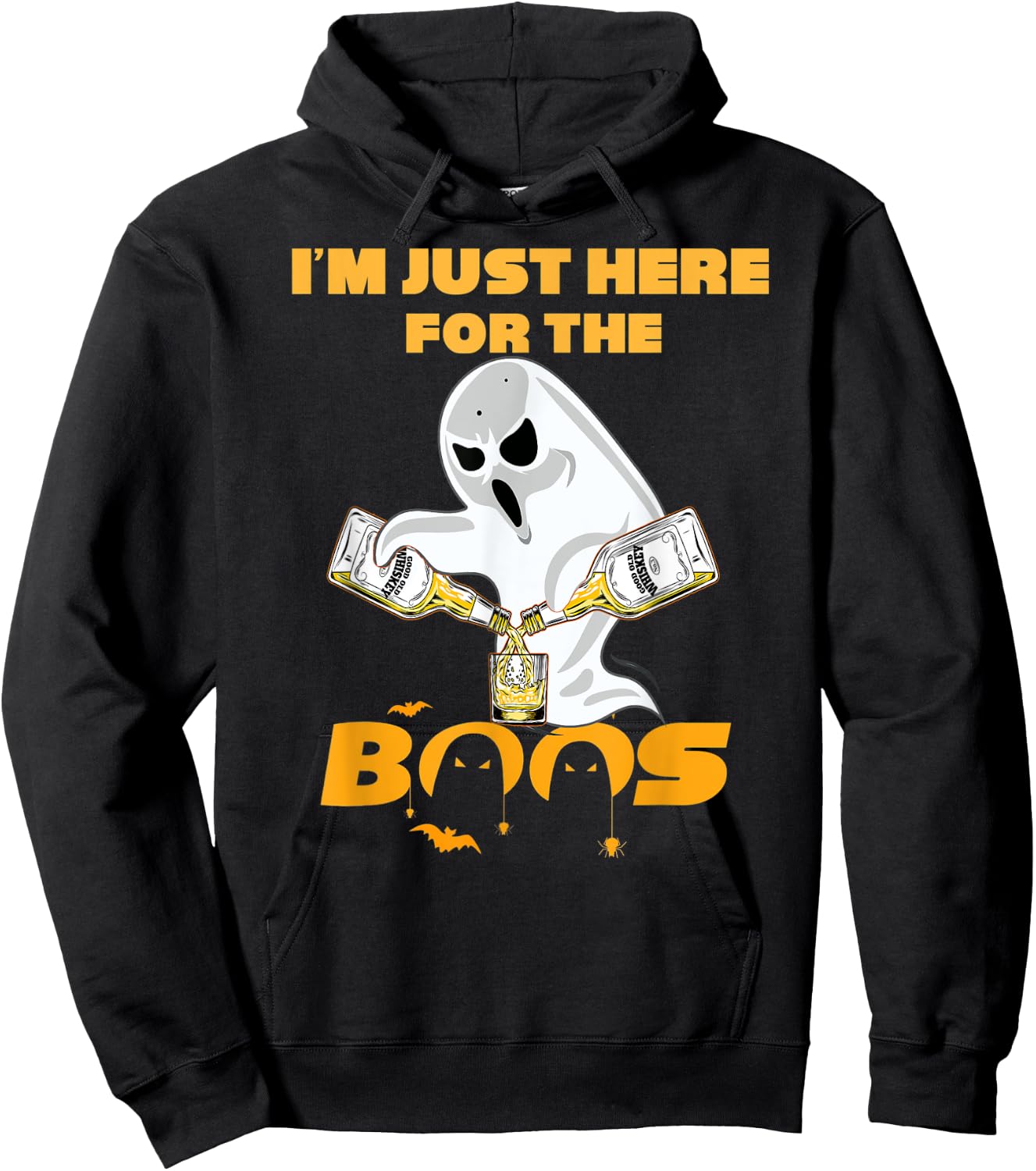 I'm Just Here For The Boos Whiskey Shirt | Beer Halloween Hoodie - Hoodie | Black