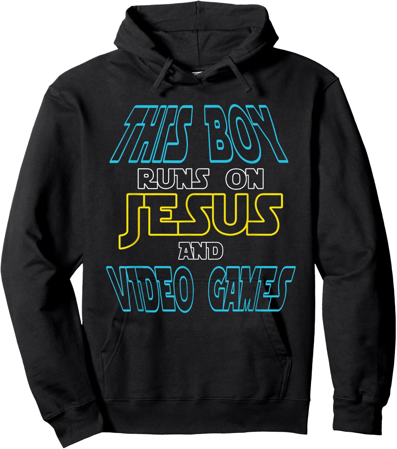 This Boy Runs On Jesus And Video Games Shirt Christian Gift Hoodie - Hoodie | Black