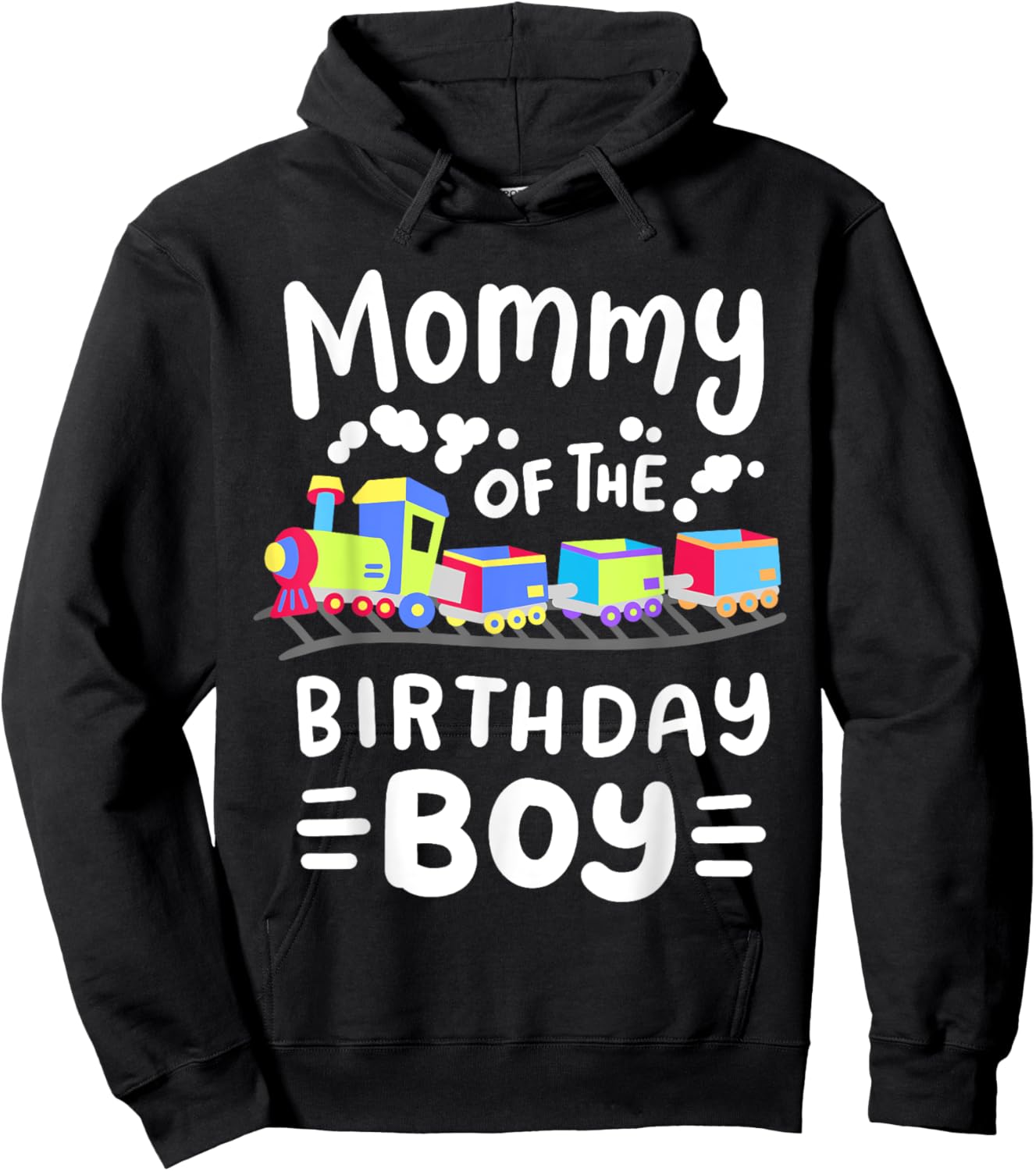 Mommy of the Birthday Boy Choo Choo Train Family Matching Hoodie - Hoodie | Black