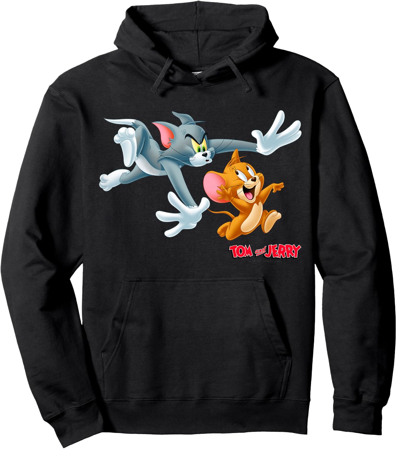 Kids Tom and Jerry Classic Style Chase Portrait Hoodie - Hoodie | Black